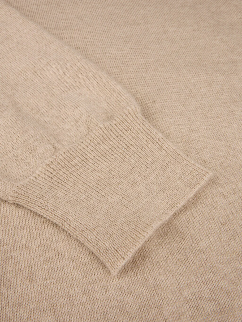 Oatmeal Merino Wool Crew Neck Sweater w/ Elbow Patches - Stenströms - Image 5