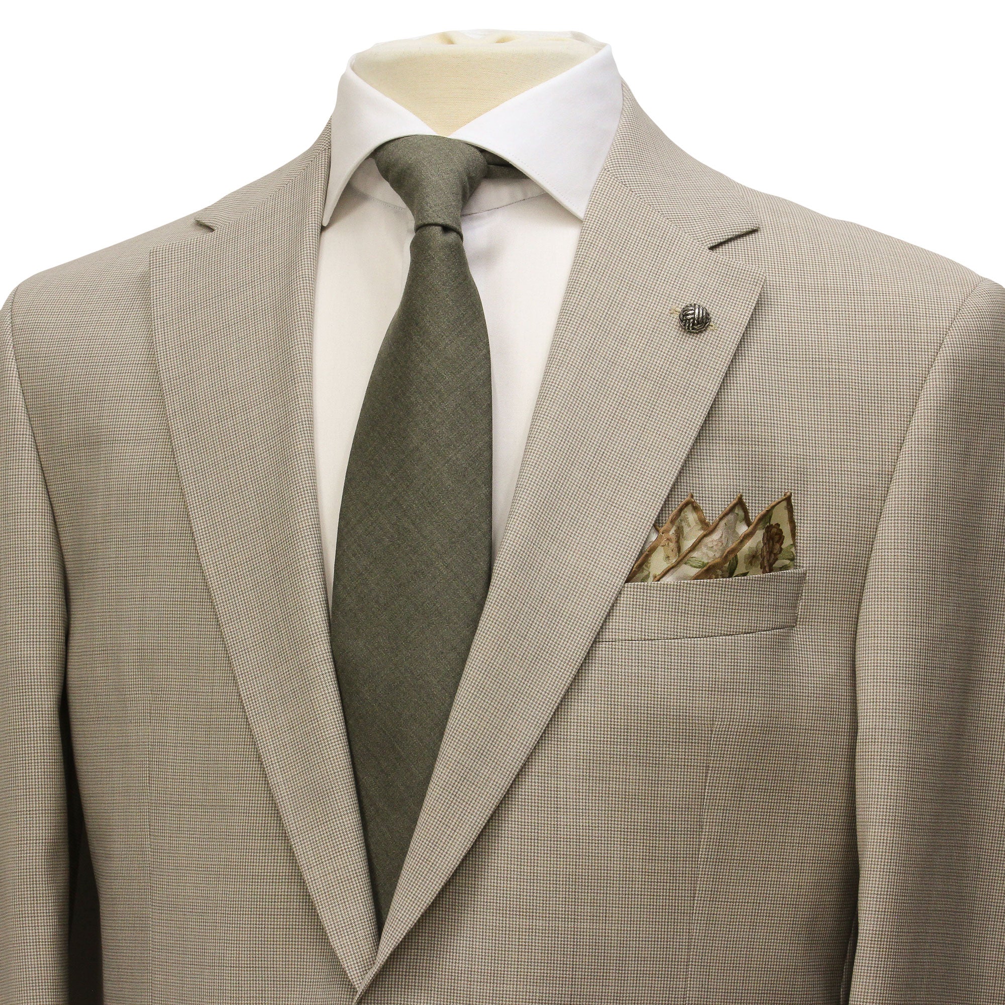 Oatmeal Micro-Houndstooth Super 100's Wool Esprit Modern Fit Suit - Jack Victor - Image 4