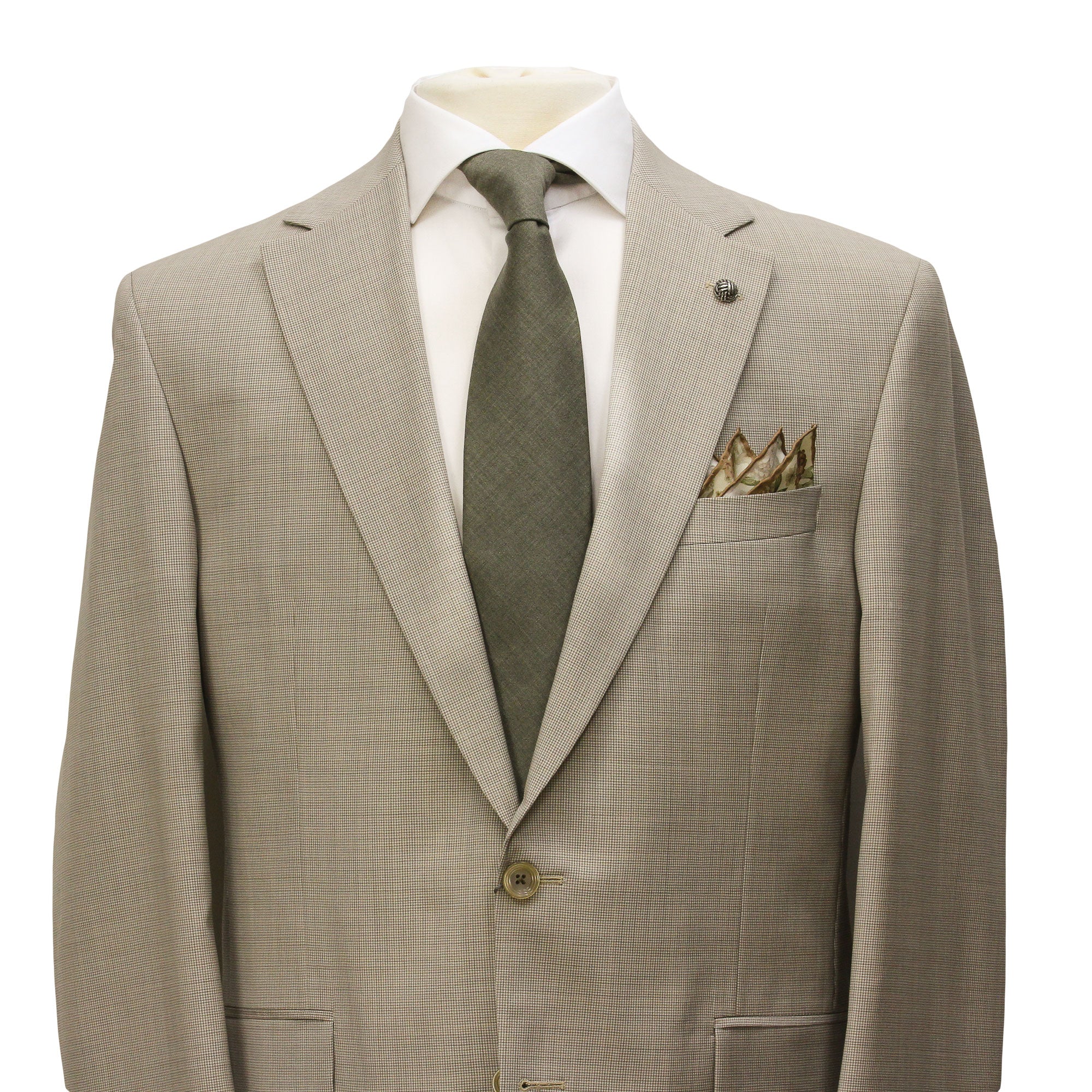 Oatmeal Micro-Houndstooth Super 100's Wool Esprit Modern Fit Suit - Jack Victor - Image 6