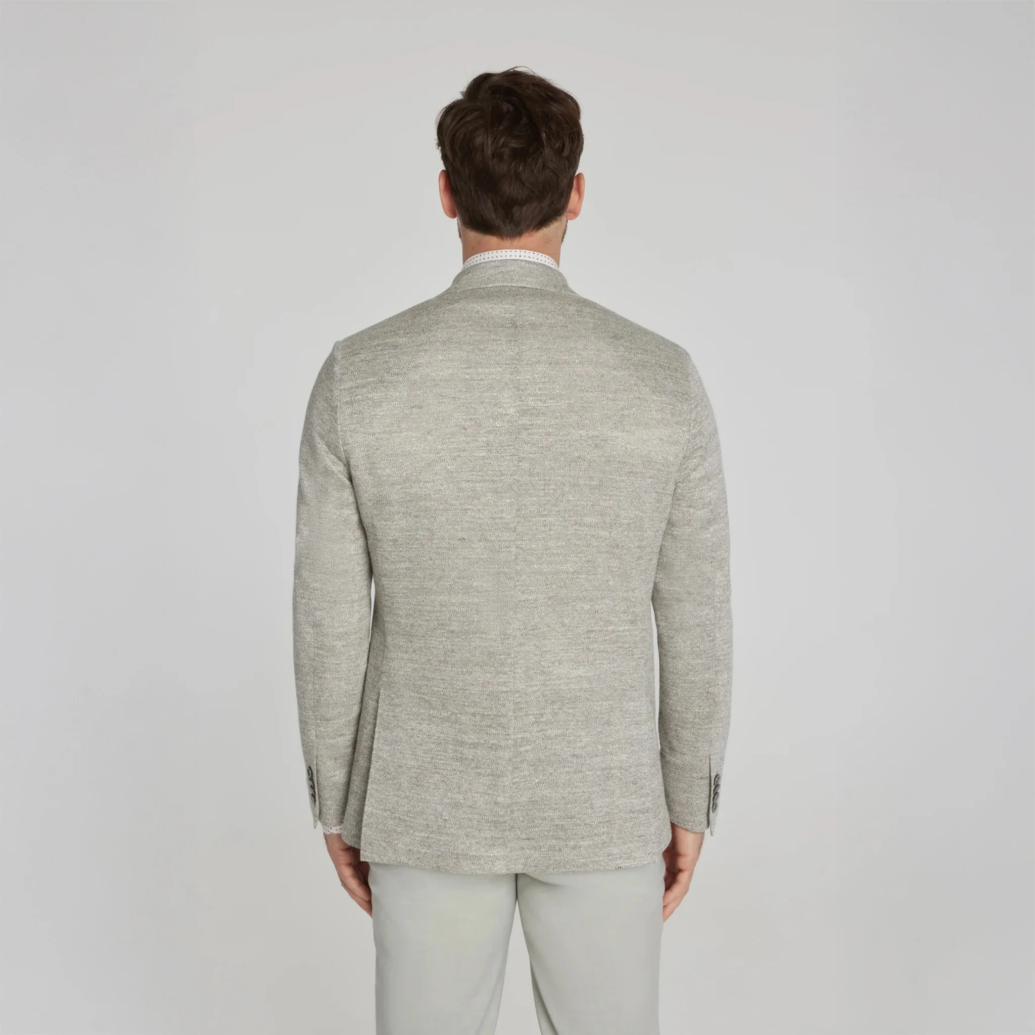 Oatmeal Mouliné Hampton Contemporary Fit Linen Knit Sport Jacket - Jack Victor - Image 12