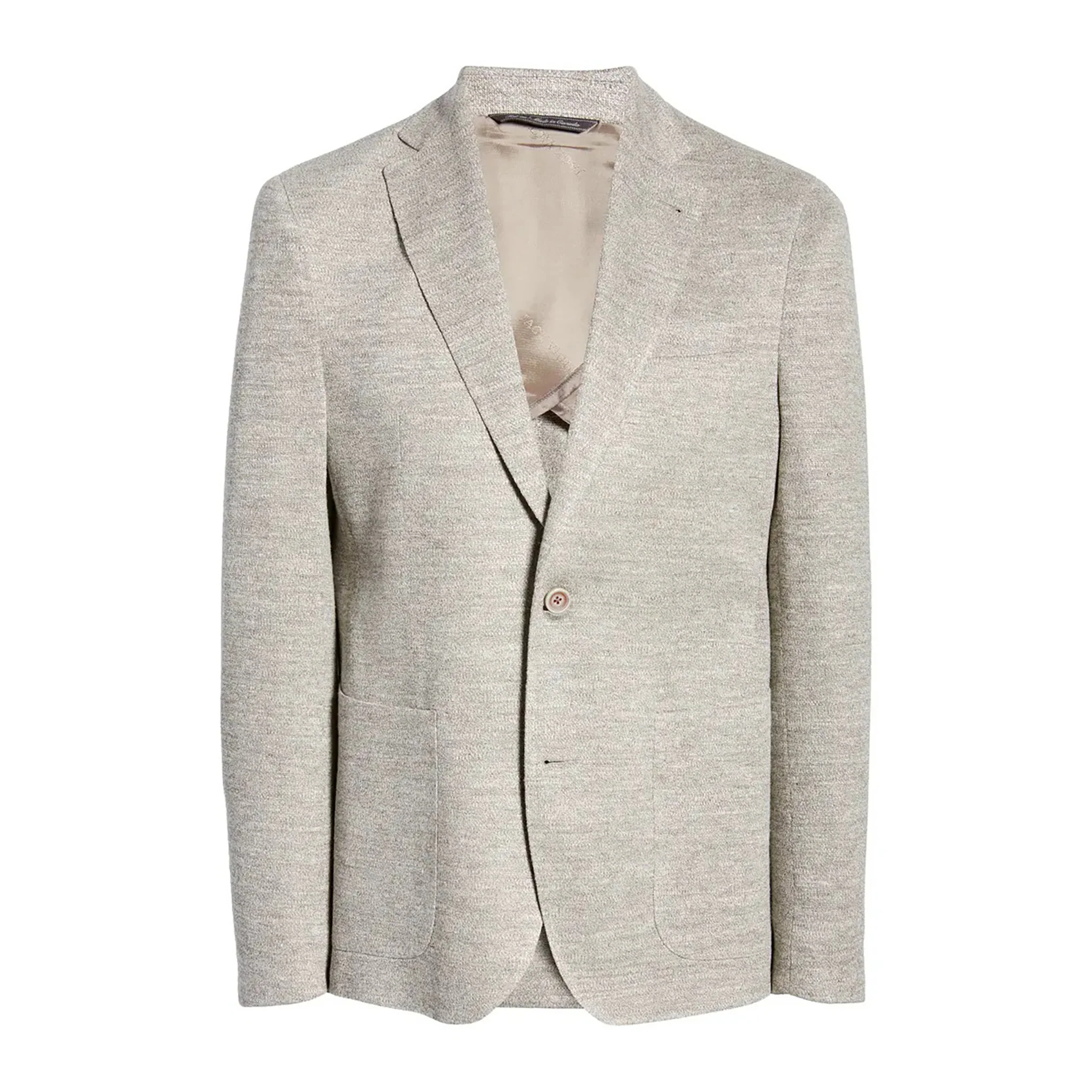Oatmeal Mouliné Hampton Contemporary Fit Linen Knit Sport Jacket - Jack Victor - Image 3