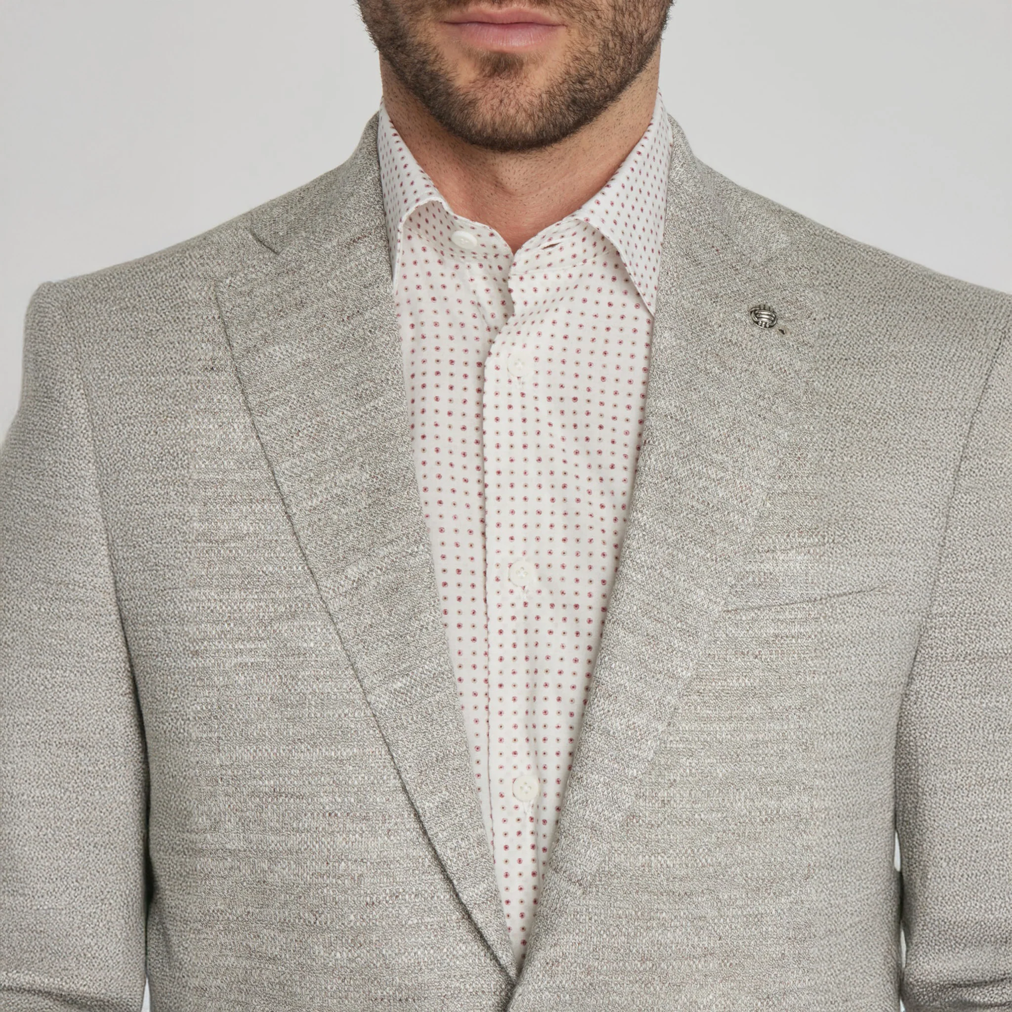 Oatmeal Mouliné Hampton Contemporary Fit Linen Knit Sport Jacket - Jack Victor - Image 9