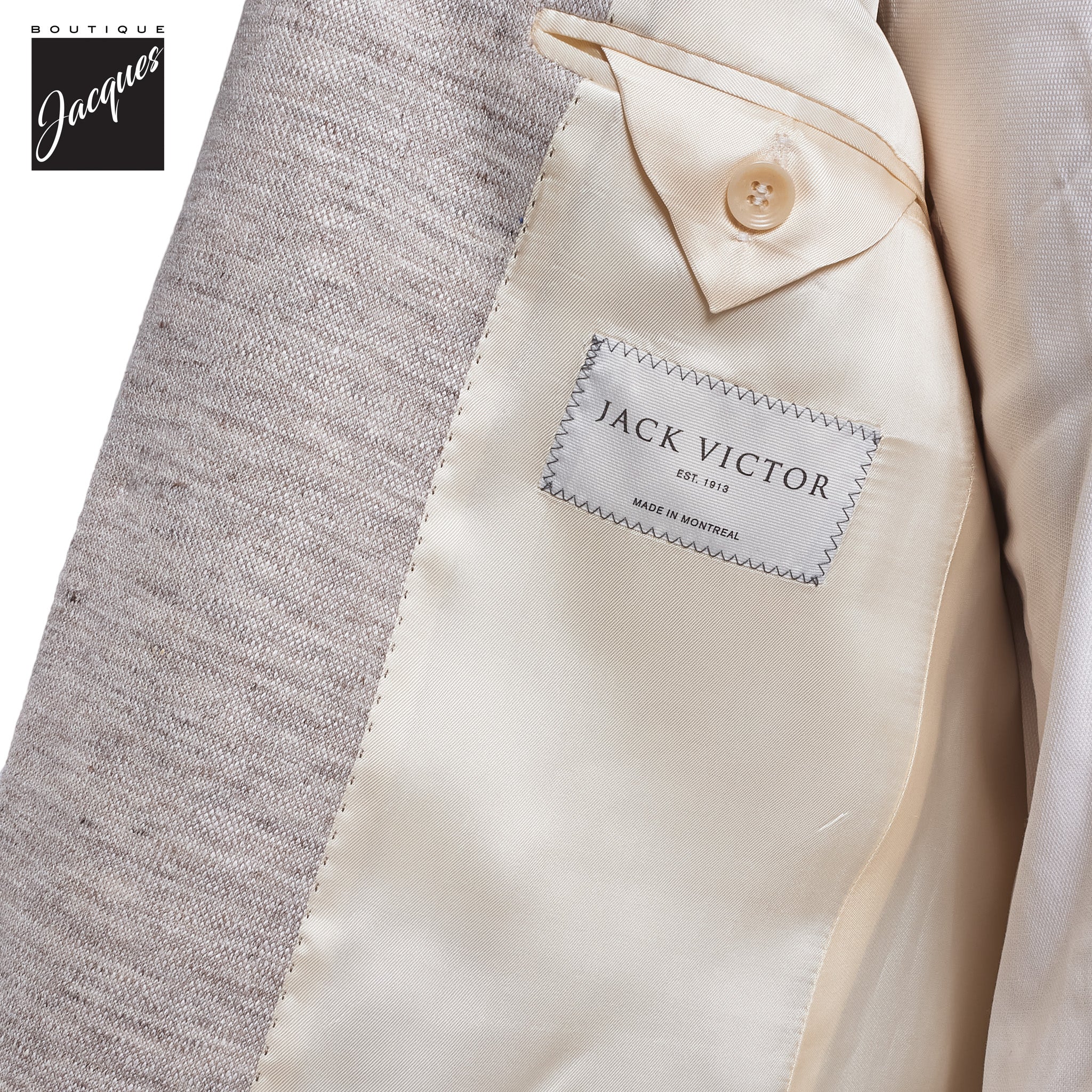 Oatmeal Mouline Knit Linen/Wool/Silk Hartford Contemporary Fit Sport Jacket - Jack Victor - Image 4