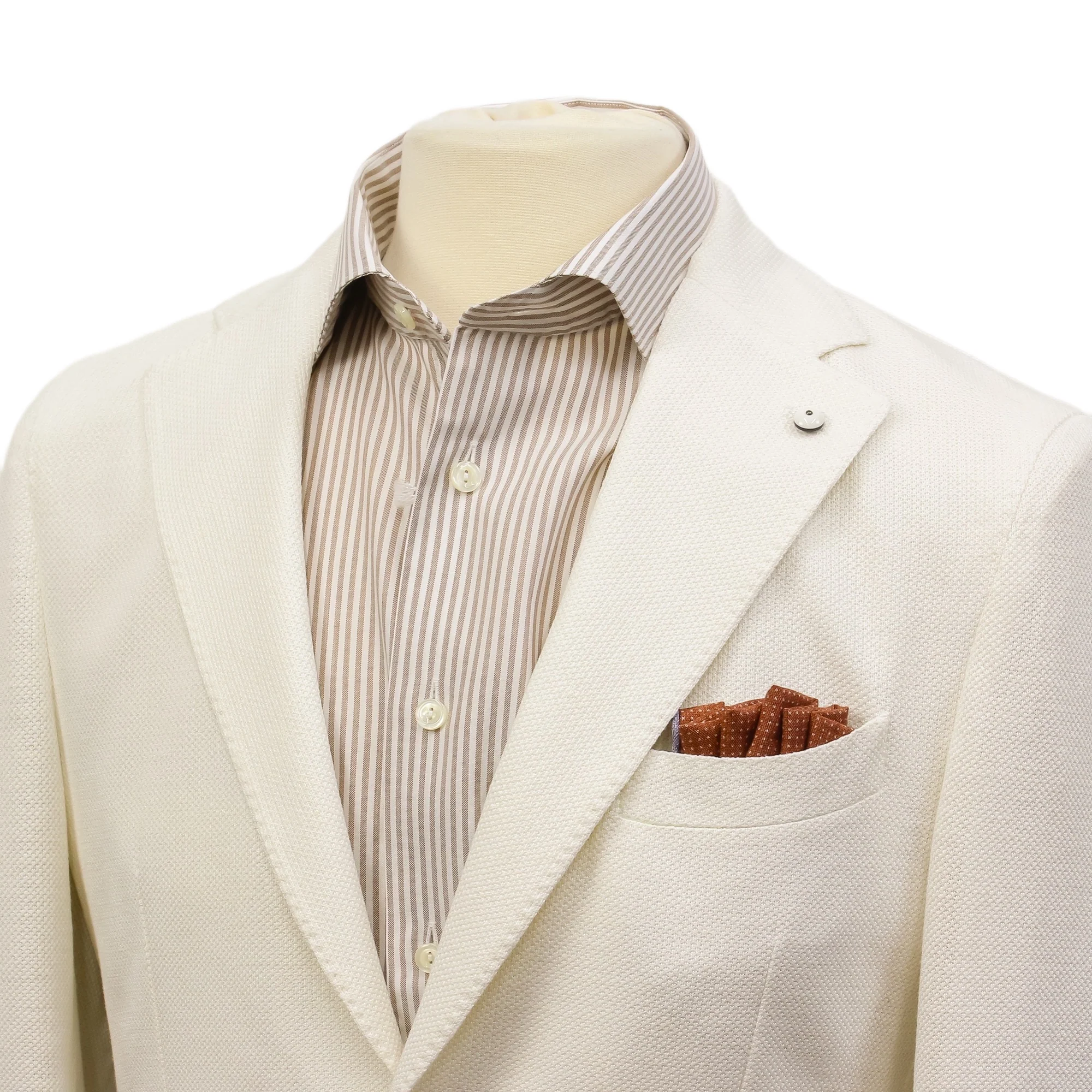 Off-White Linen-Cotton Jersey Tailored Unconstructed Sport Jacket - L.B.M. 1911 - Image 3