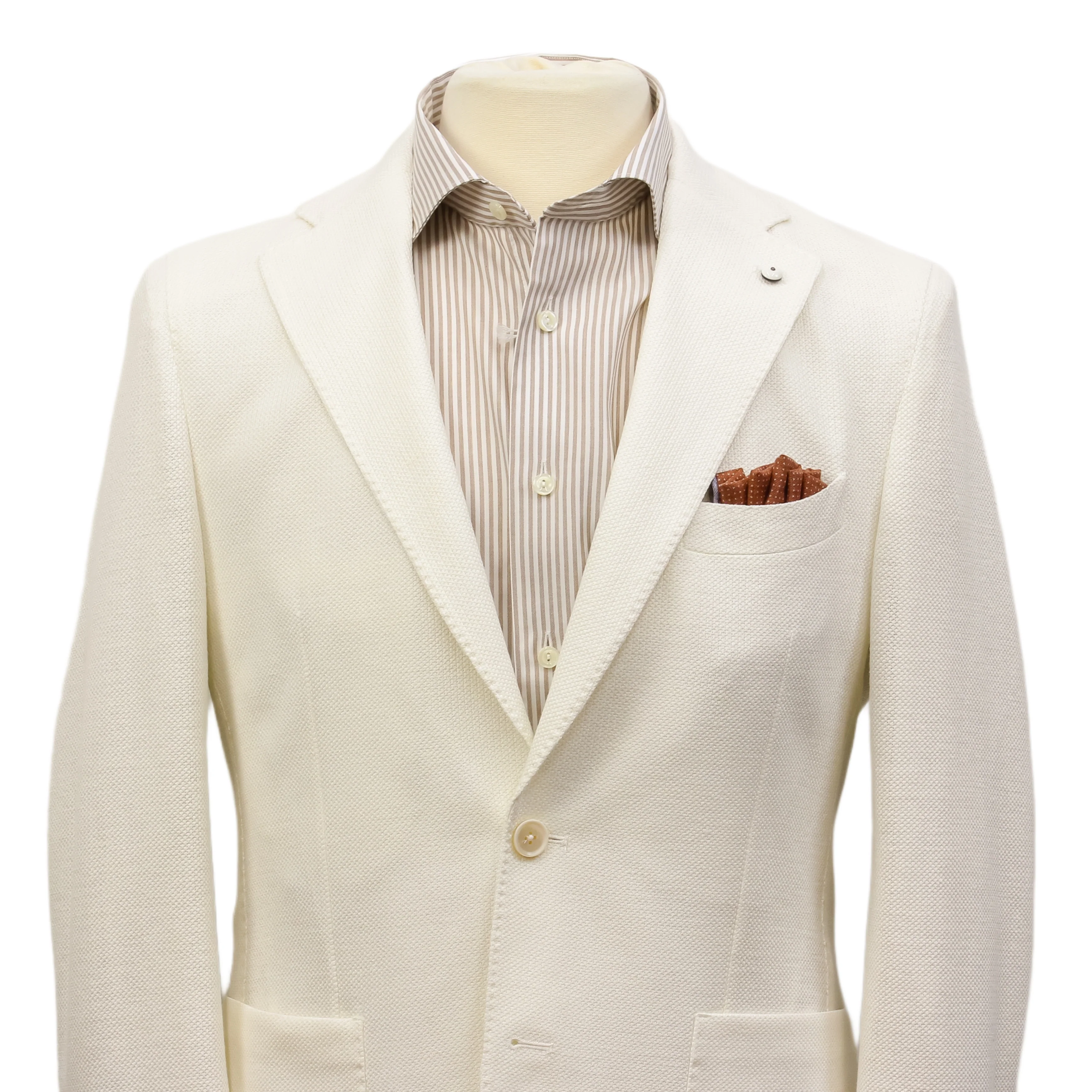 Off-White Linen-Cotton Jersey Tailored Unconstructed Sport Jacket - L.B.M. 1911 - Image 6