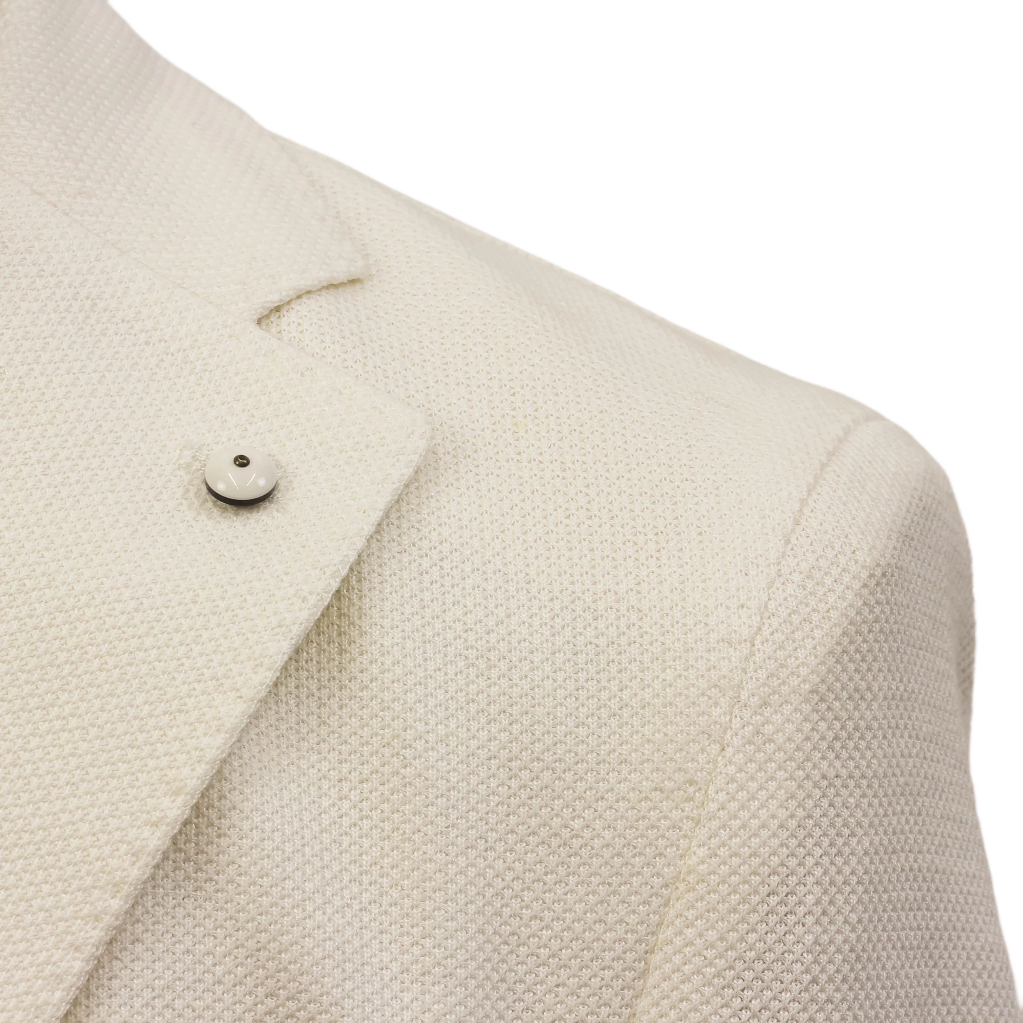 Off-White Linen-Cotton Jersey Tailored Unconstructed Sport Jacket - L.B.M. 1911 - Image 7