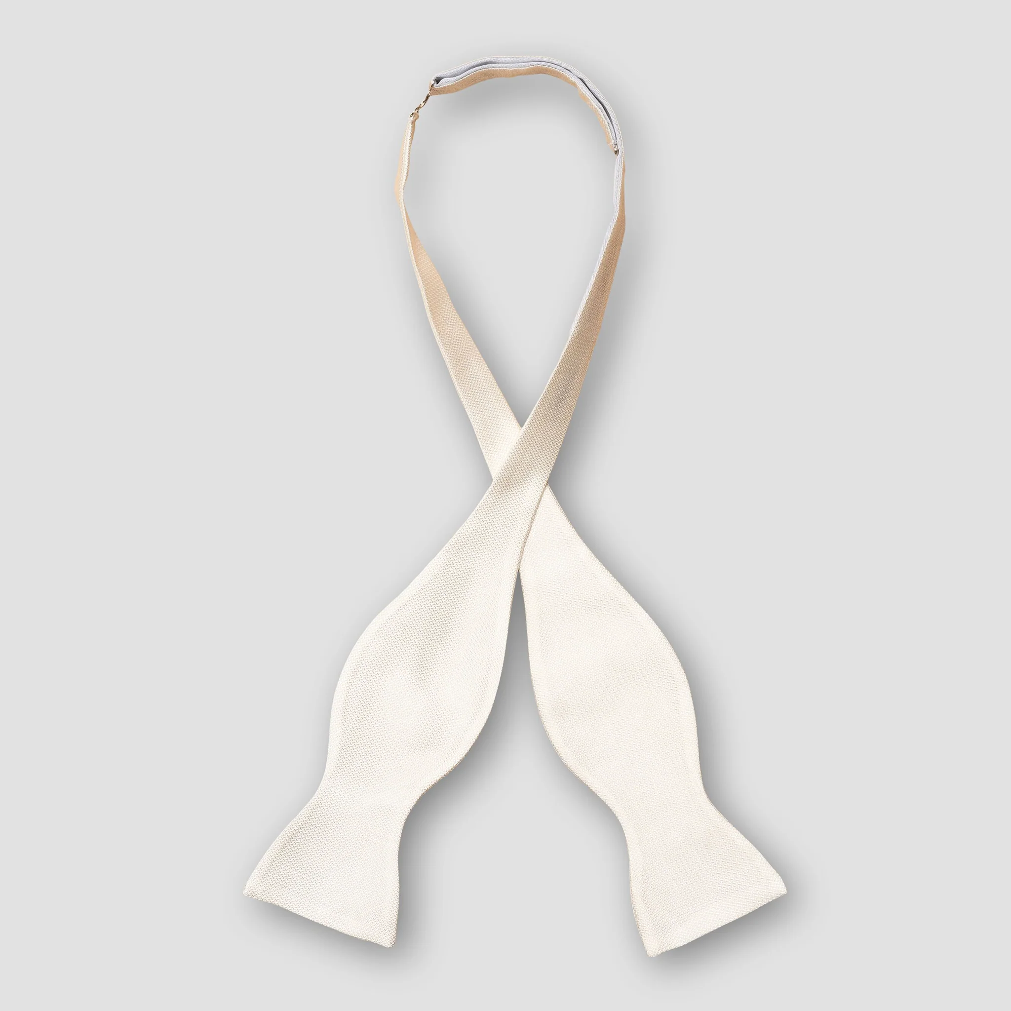Off-White Semi Solid Silk Ready-Tied Bow Tie – ETON - Image 3