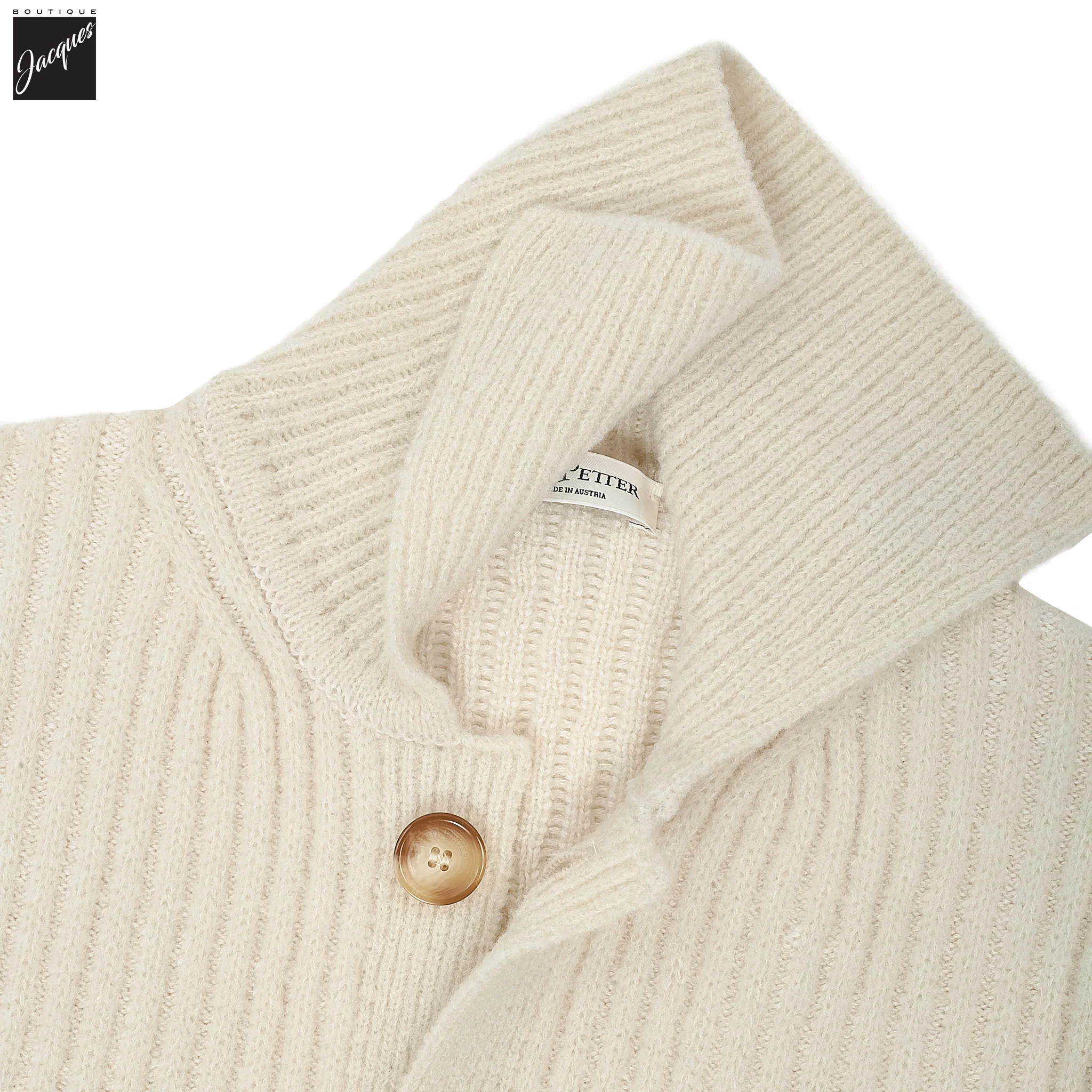 Off-White Wide Rib Bouclé Merino Overshirt - Phil Petter - Image 4