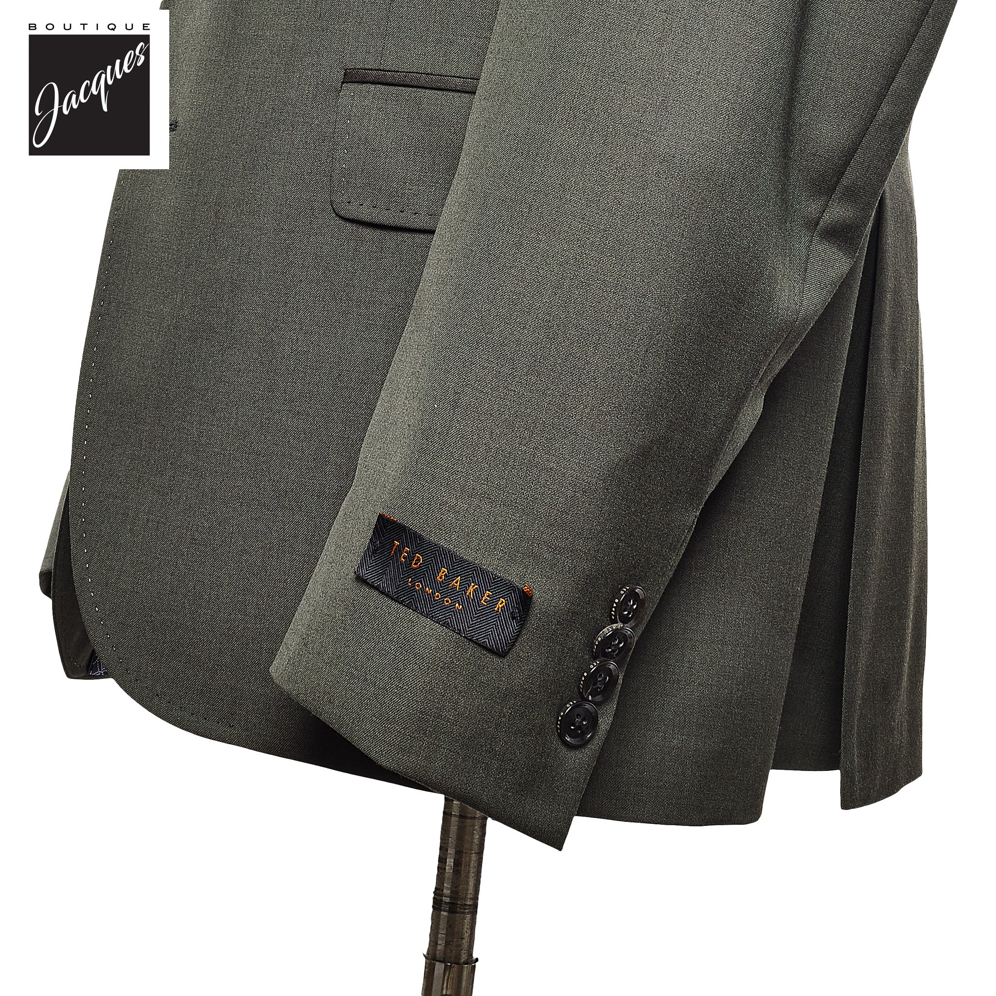 Olive Green Slim Fit Suit - Ted Baker - Image 3