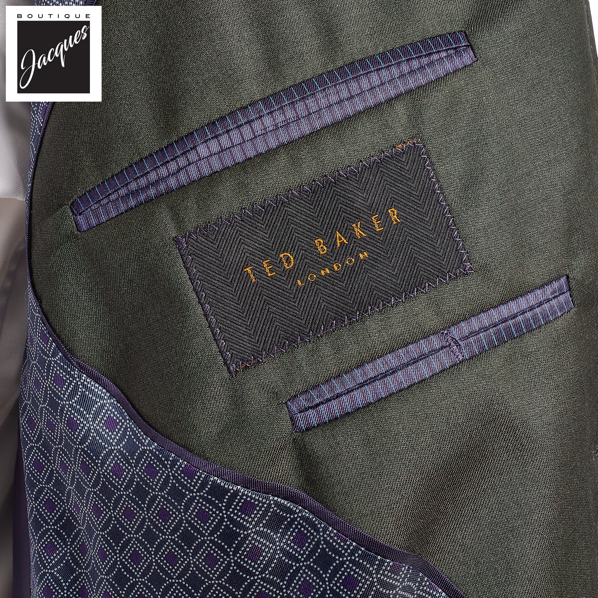 Olive Green Slim Fit Suit - Ted Baker - Image 5