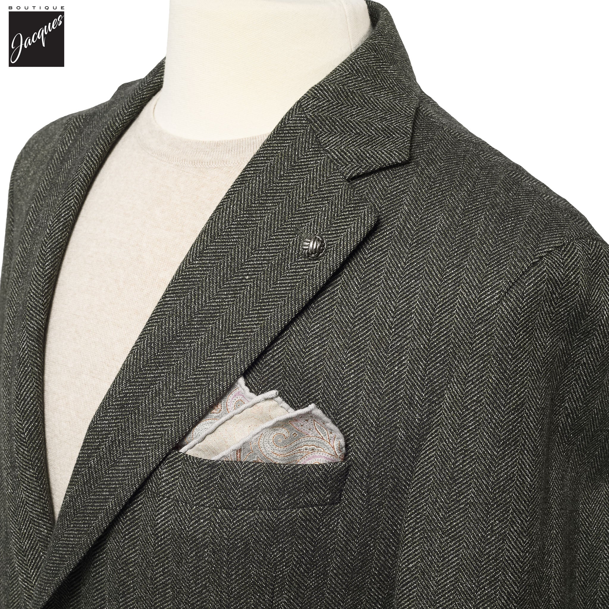 Olive Green Wool Cotton Morton Contemporary Fit Sport Jacket - Jack Victor - Image 2