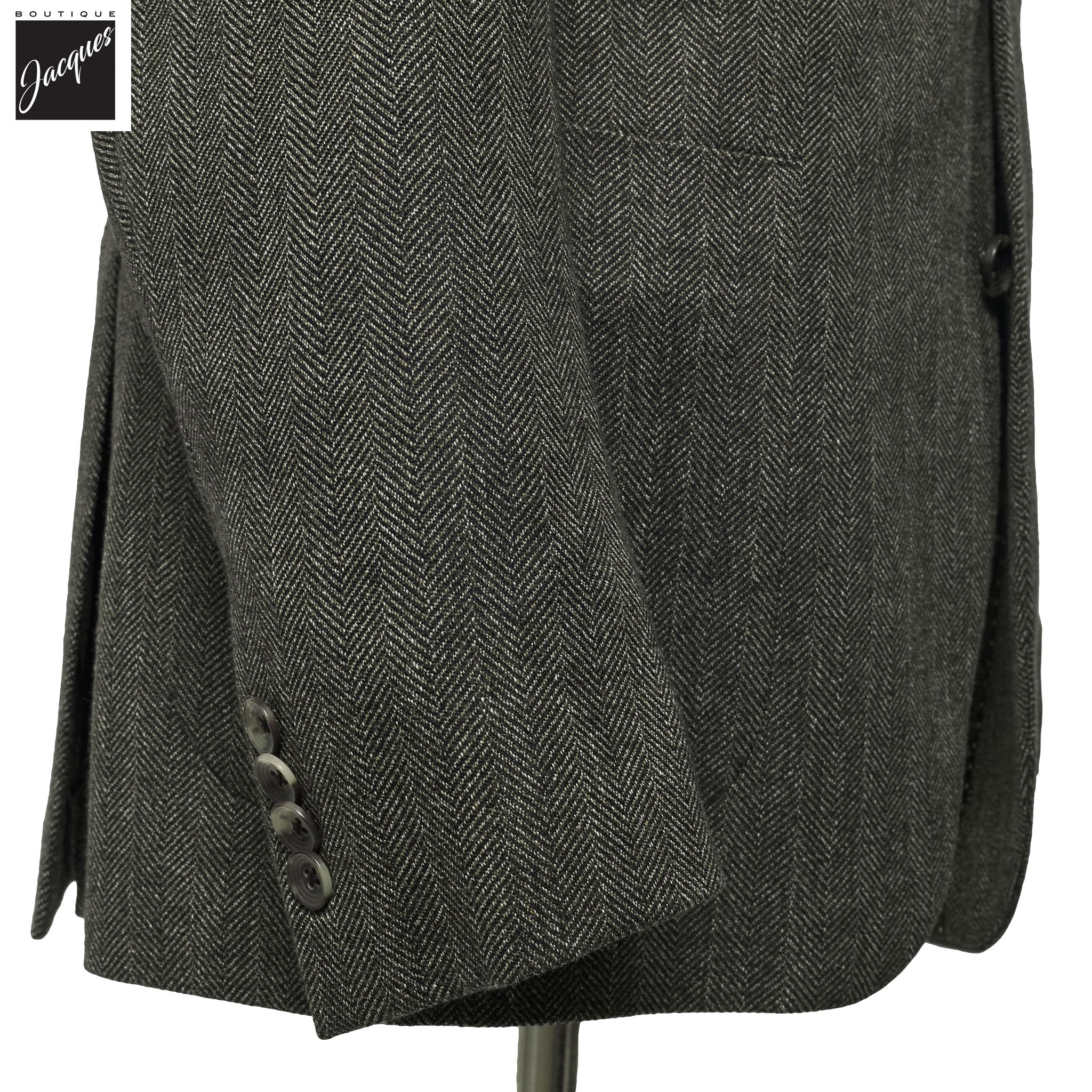 Olive Green Wool Cotton Morton Contemporary Fit Sport Jacket - Jack Victor - Image 4
