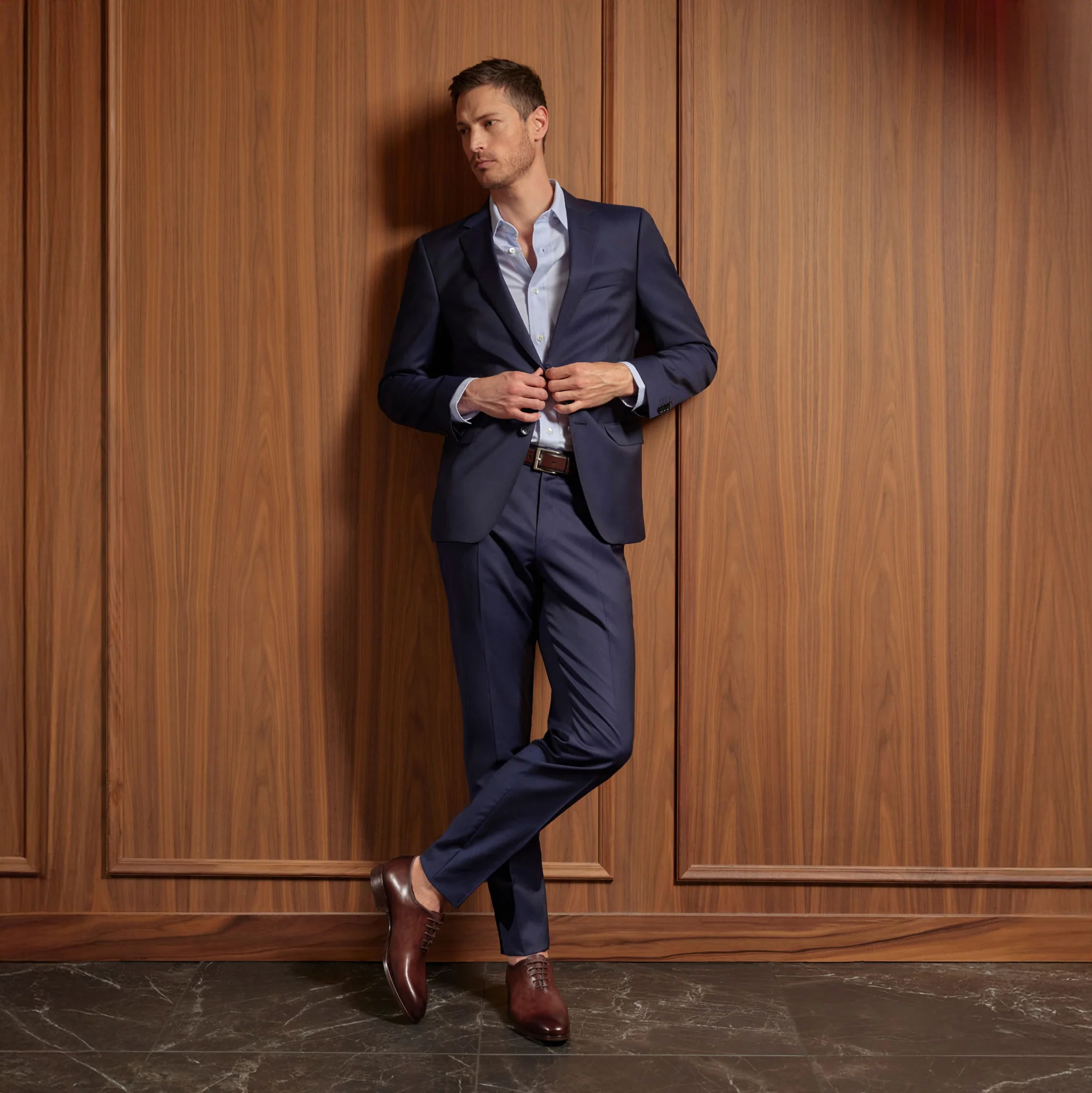 Open-Toe Fleur II Tabacco Leather Oxford Wholecut Shoes - Magnanni - Image 6
