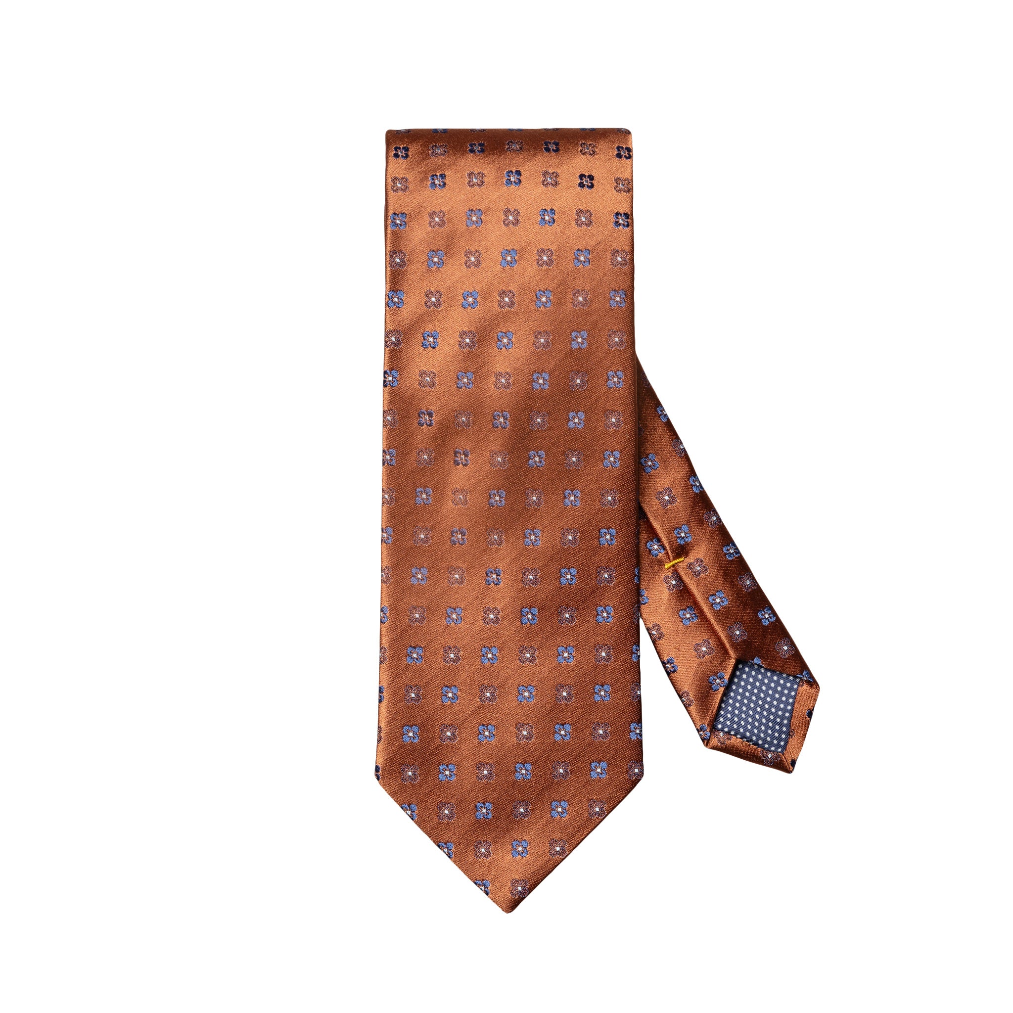Orange Micro Floral Woven Silk Tie - ETON - Image 2
