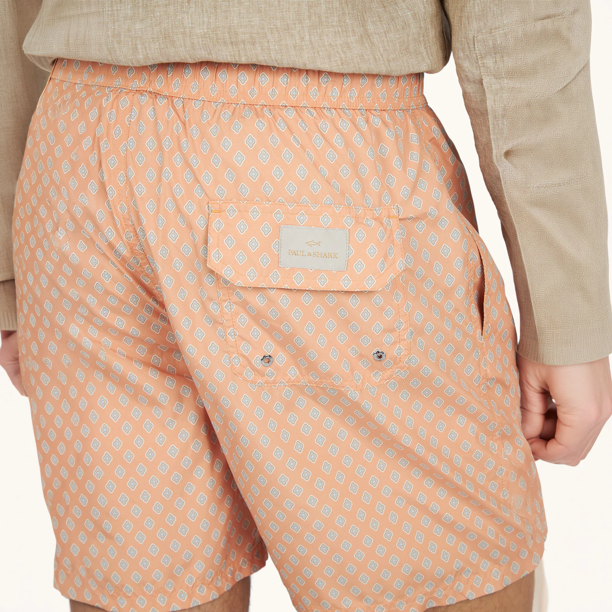 Orange Peach Floral Diamond Portofino Swim Shorts - Paul & Shark - Image 3