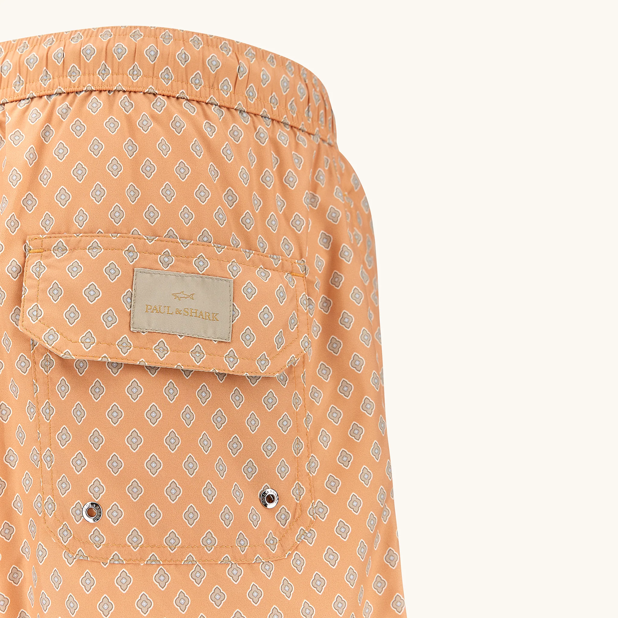 Orange Peach Floral Diamond Portofino Swim Shorts - Paul & Shark - Image 4