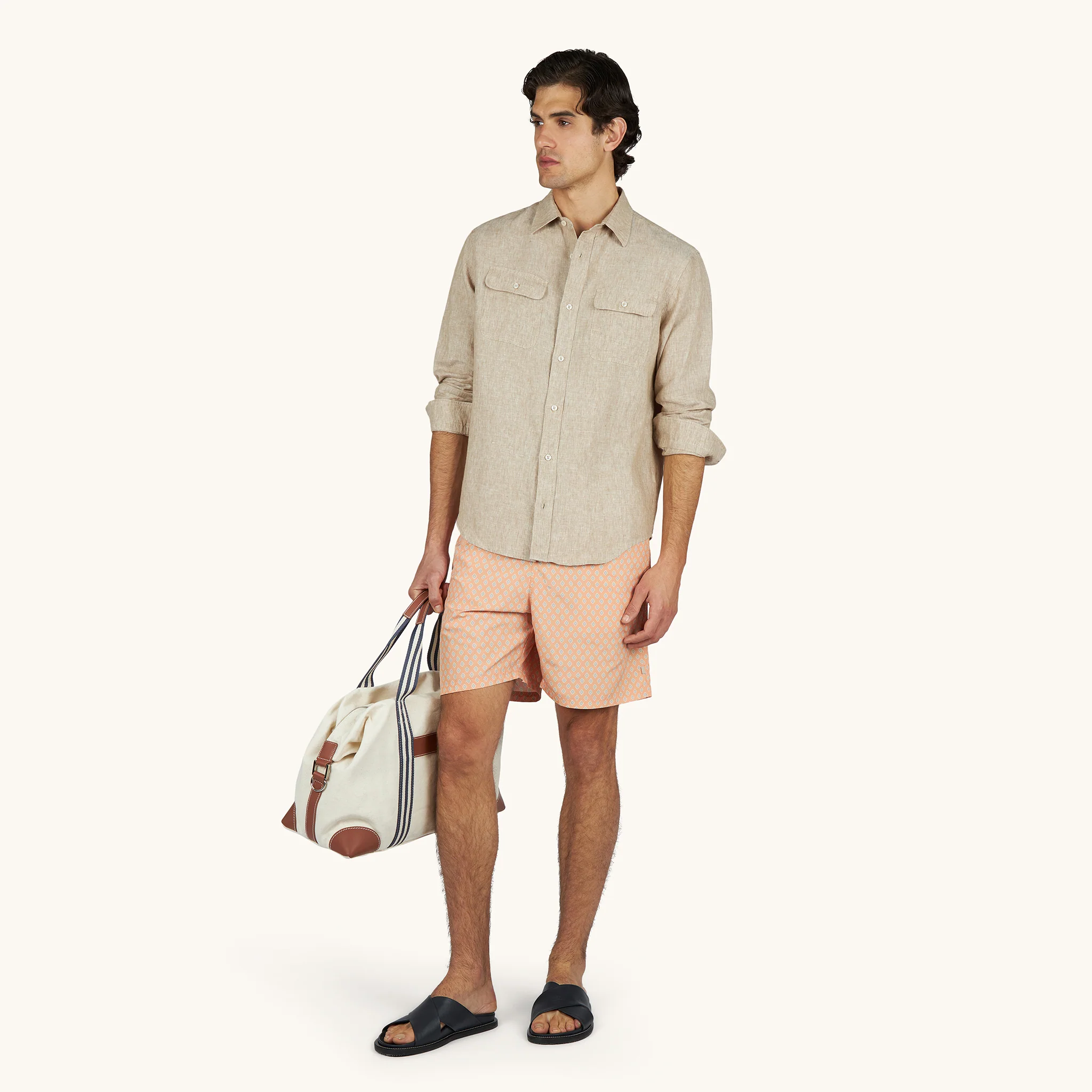 Orange Peach Floral Diamond Portofino Swim Shorts - Paul & Shark - Image 7