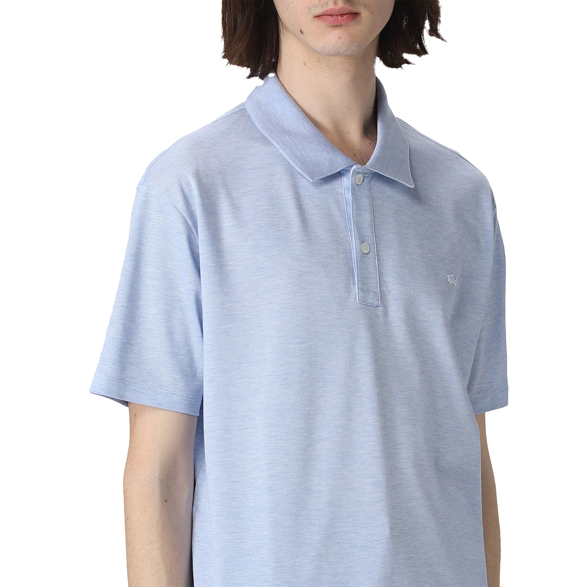 Organic Cotton Dusty Blue Polo - Paul & Shark - Image 3