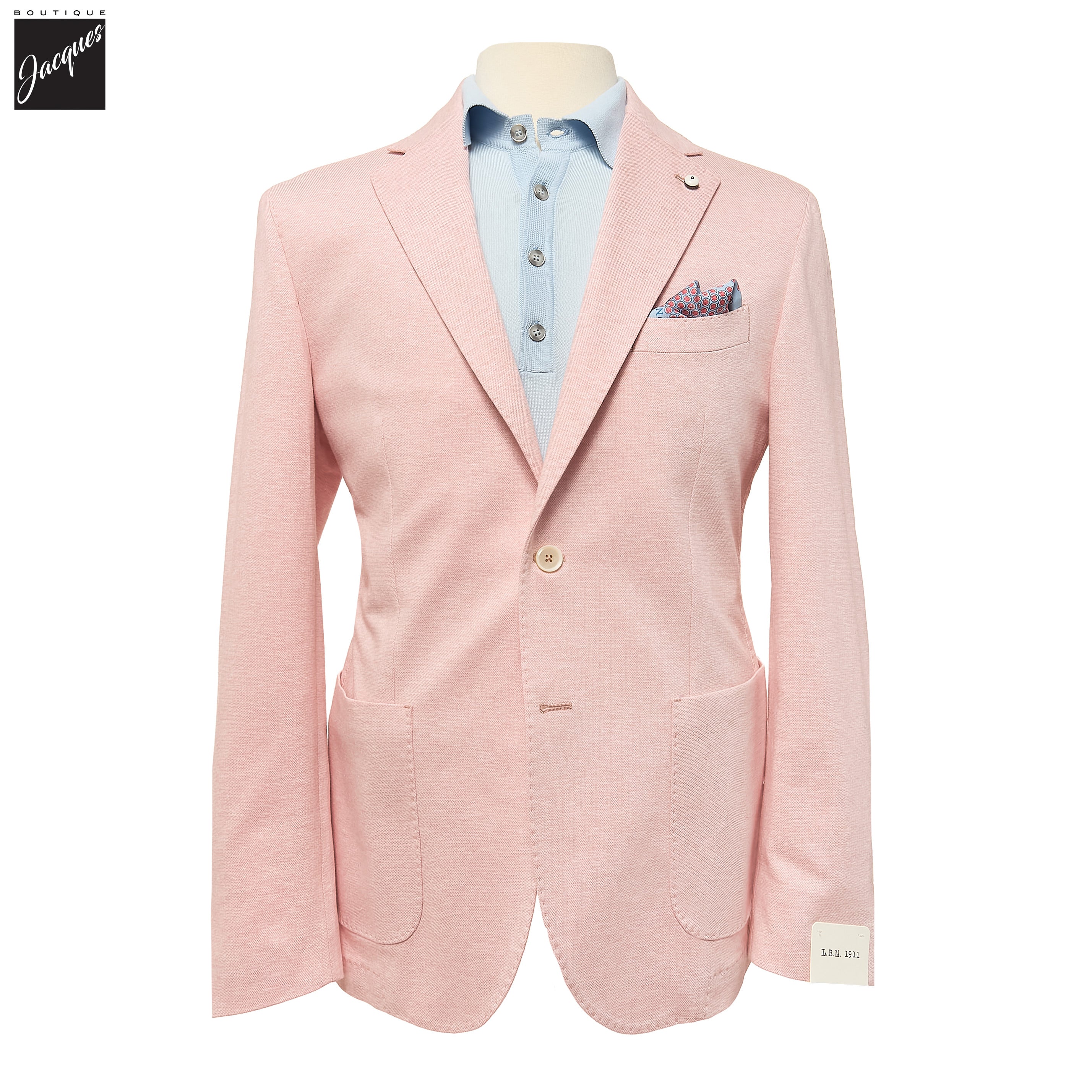 Oyster Pink Cotton-Linen Jack Fit Unconstructed Sport Jacket - L.B.M. 1911