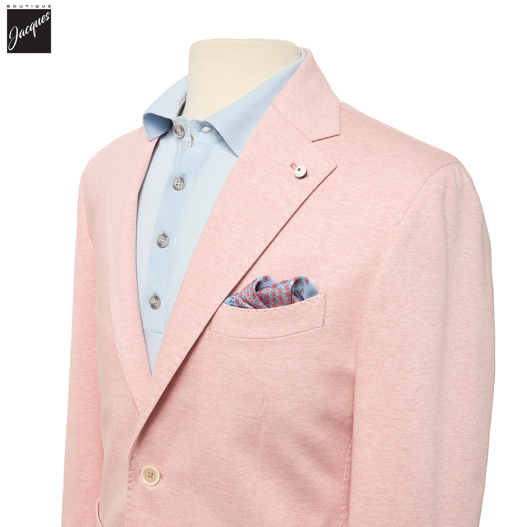 Oyster Pink Cotton-Linen Jack Fit Unconstructed Sport Jacket - L.B.M. 1911 - Image 2