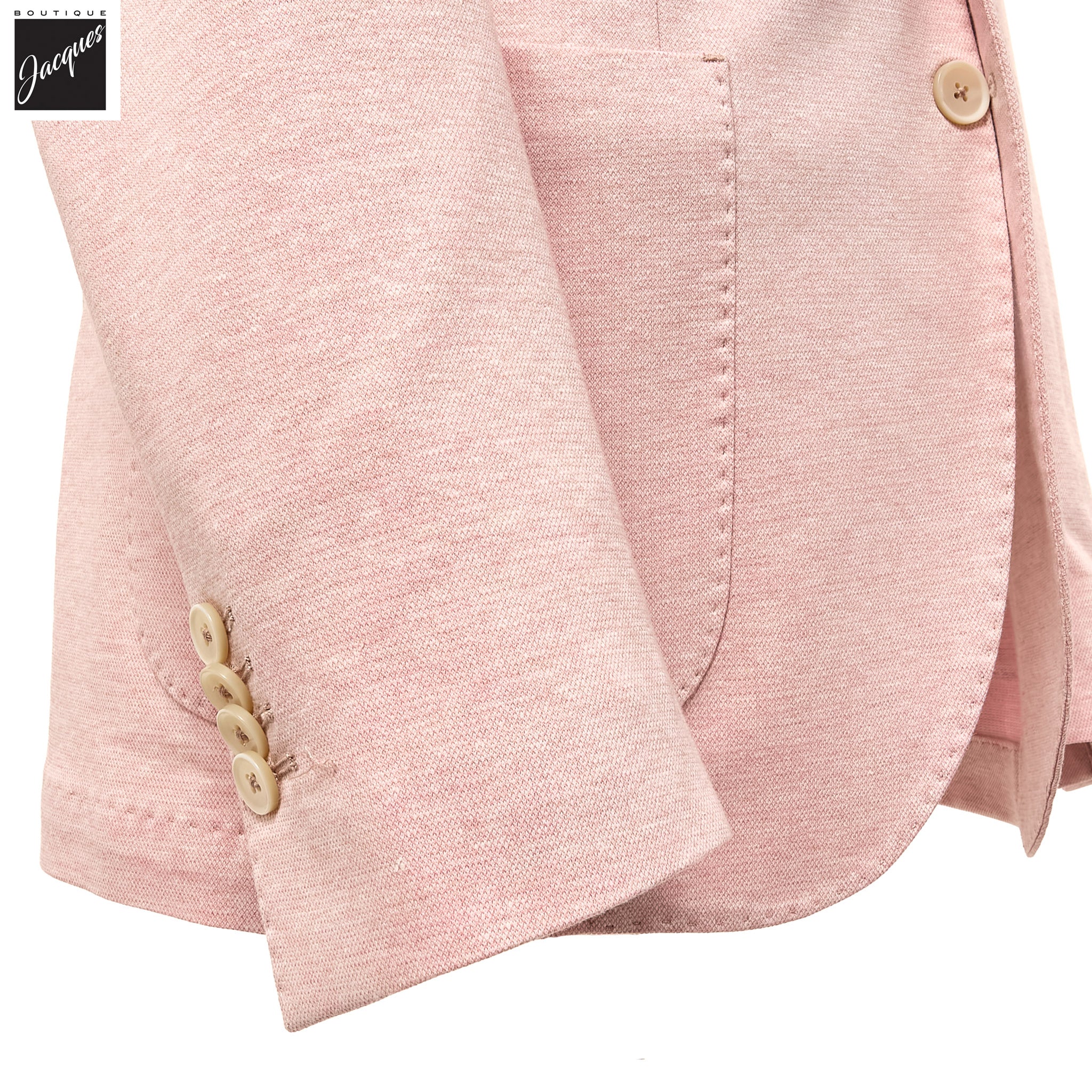 Oyster Pink Cotton-Linen Jack Fit Unconstructed Sport Jacket - L.B.M. 1911 - Image 3