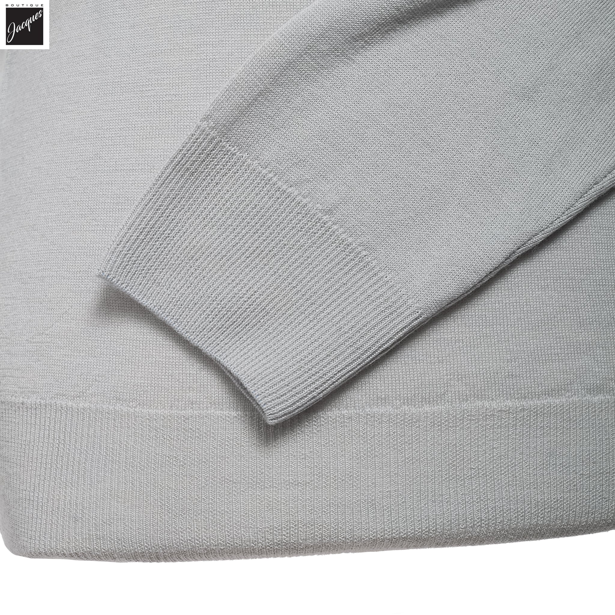 Pearl Gray Extra-Fine 14 Gauge Wool Crewneck - Fradi - Image 3