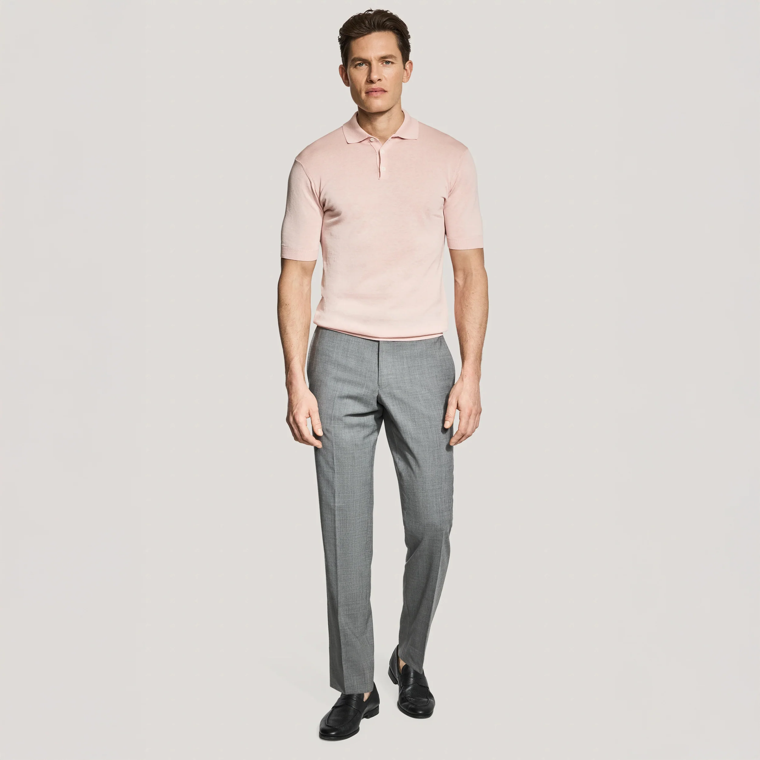 Pink Cotton Silk Tupper Knit Polo - Jack Victor - Image 4