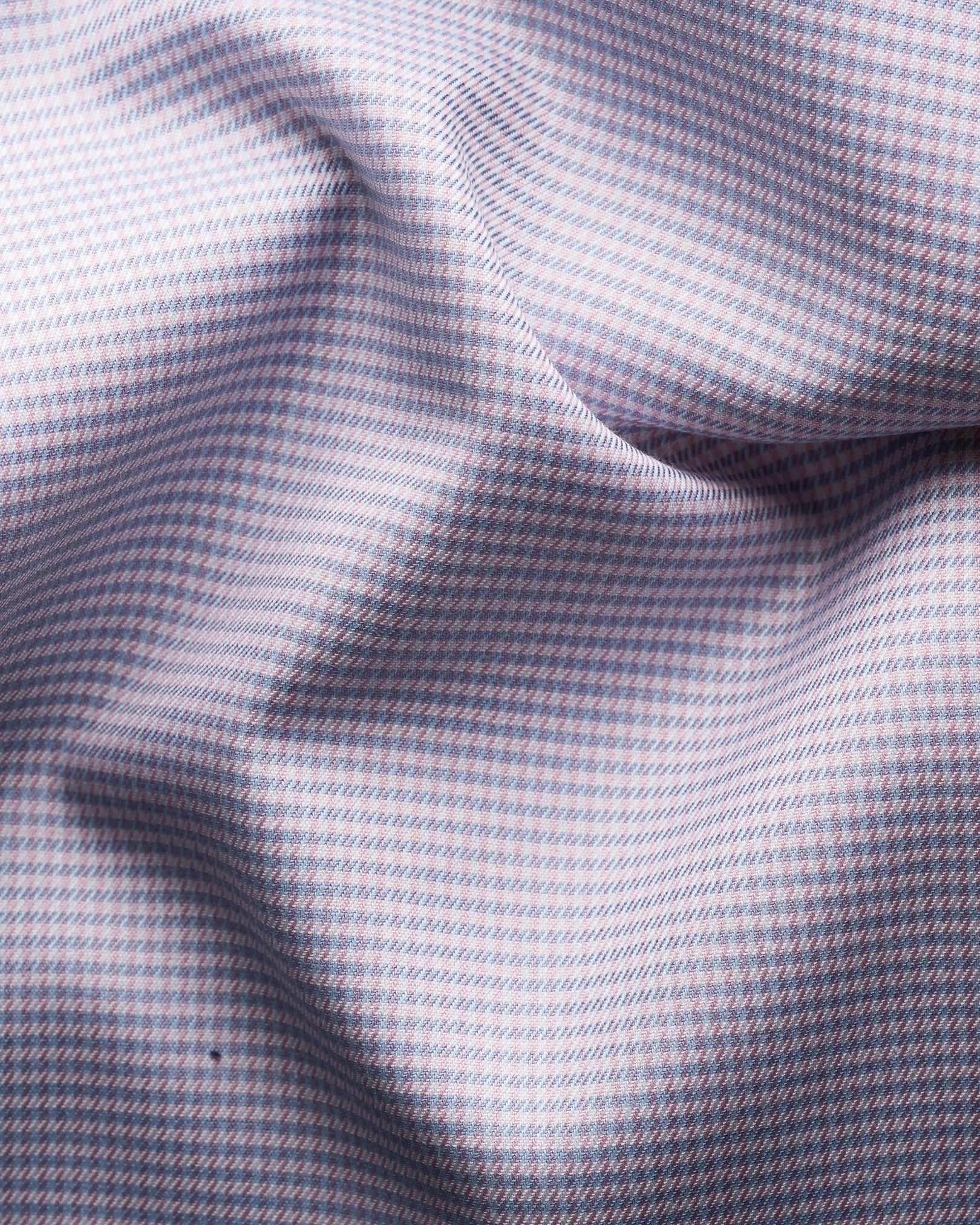Pink Houndstooth Cotton & Tencel Contemporary Fit Shirt - ETON - Image 5
