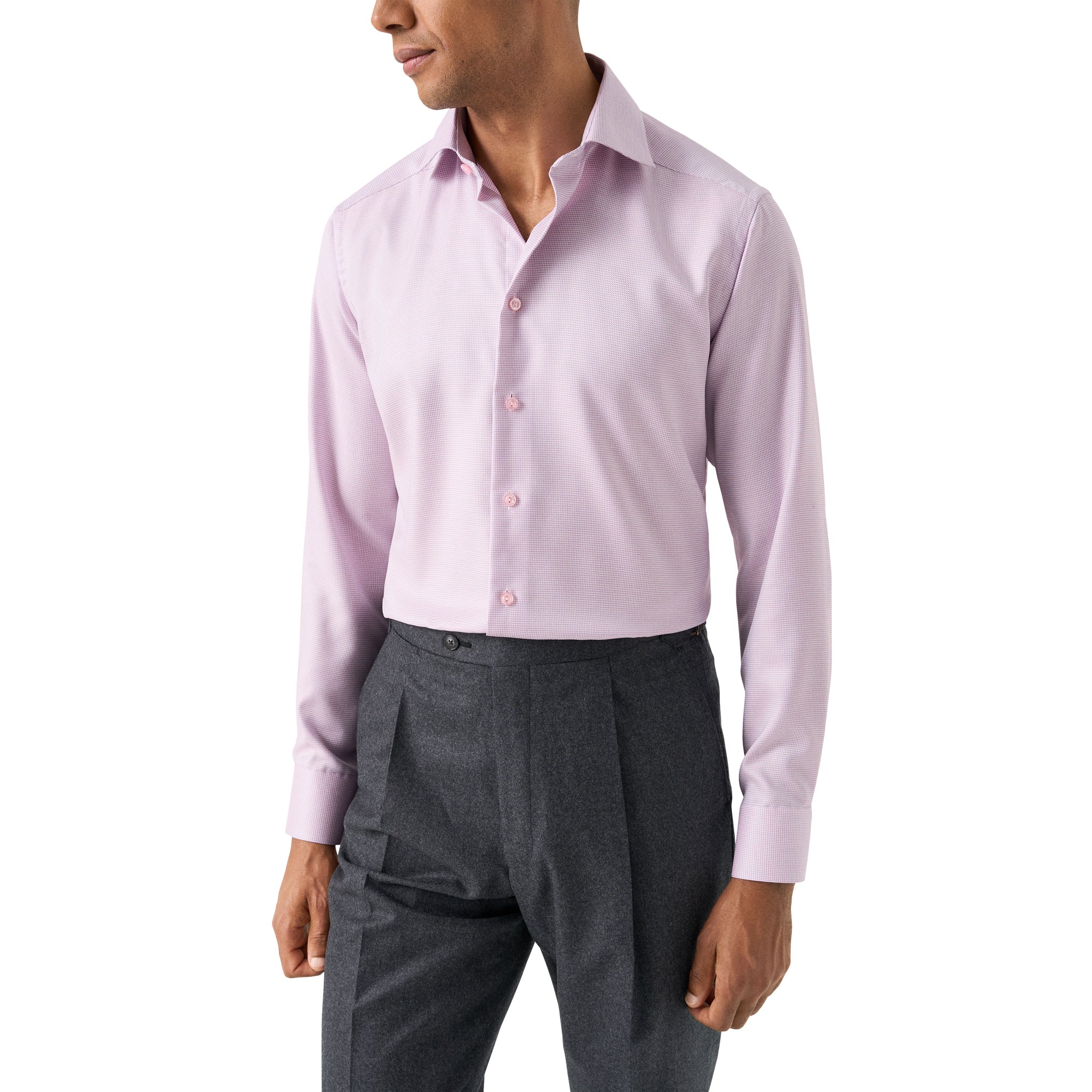Pink Semi-Solid Cotton Twill Contemporary Fit Shirt - ETON - Image 5