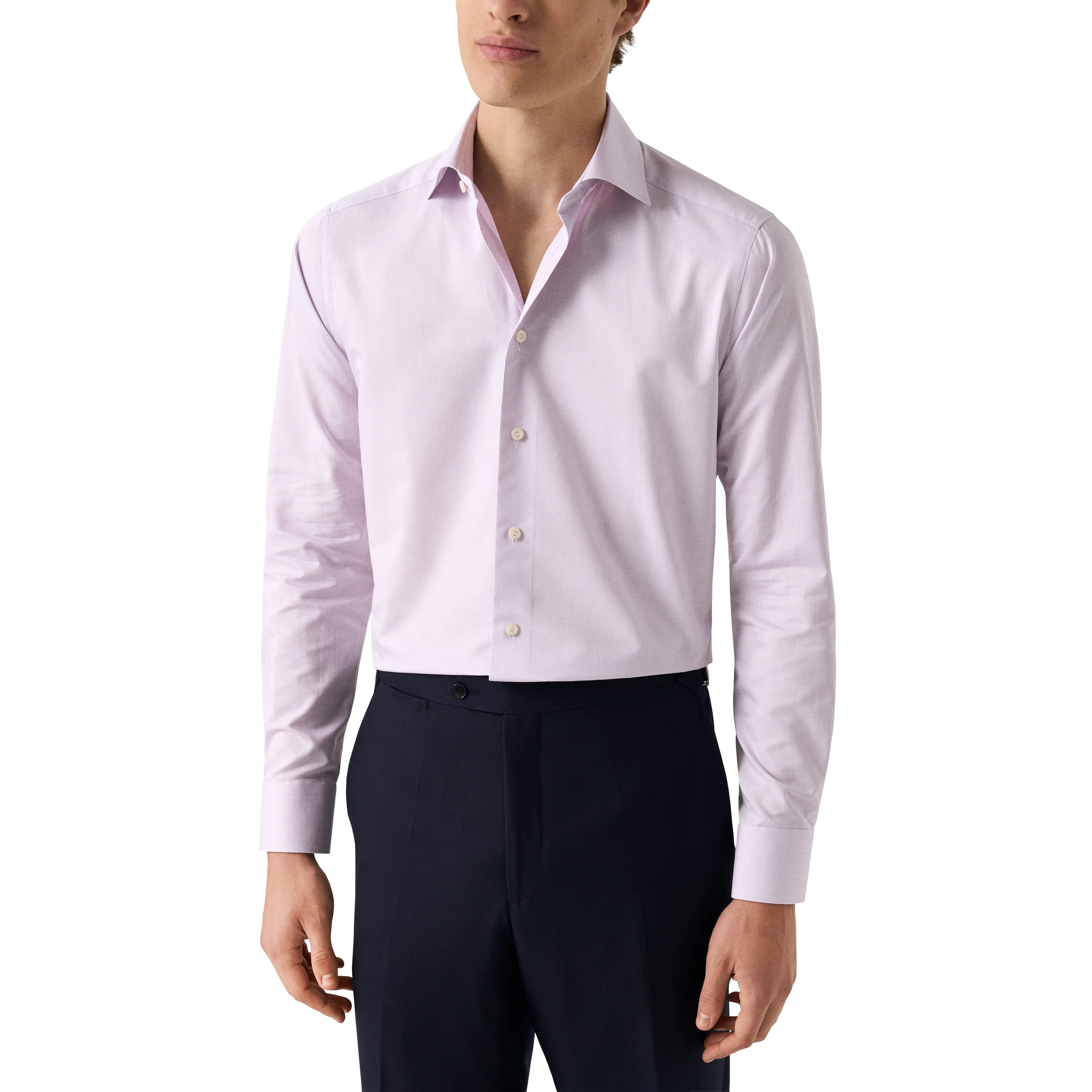 Pink Semi Solid Signature Twill Slim Fit Shirt - ETON - Image 2