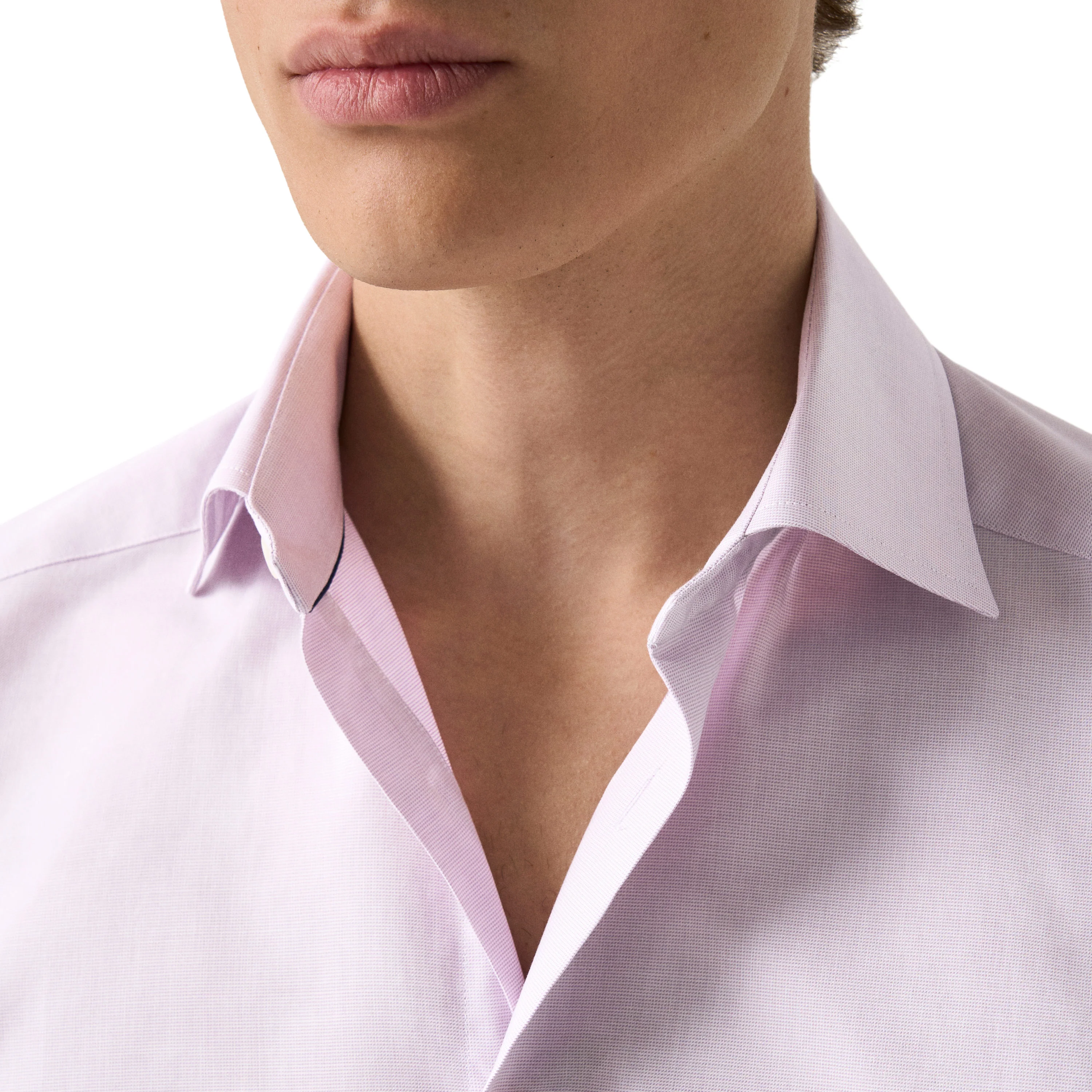 Pink Semi Solid Signature Twill Slim Fit Shirt - ETON - Image 3