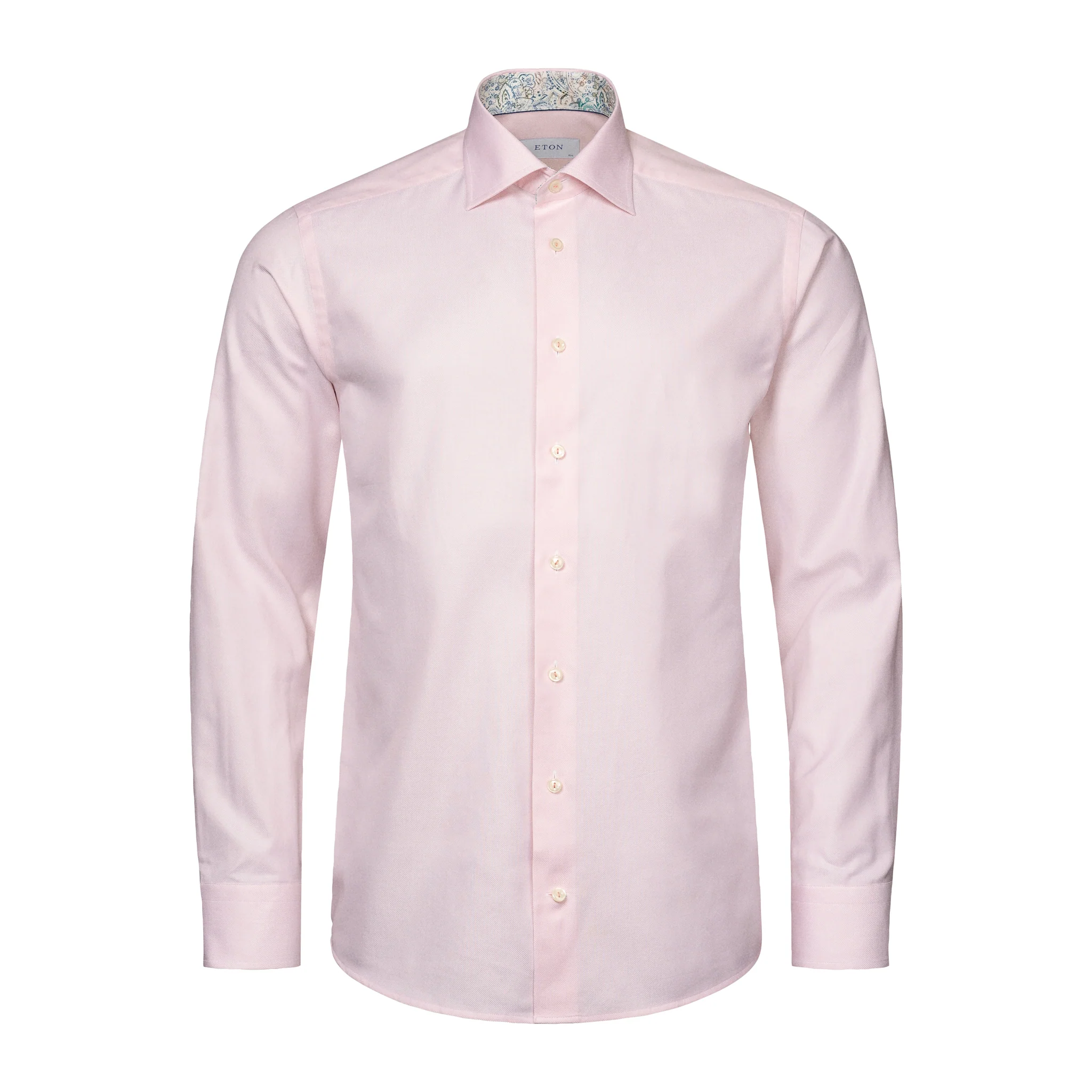 Pink Solid Oxford Cotton-Tencel Slim Fit Shirt - ETON - Image 3