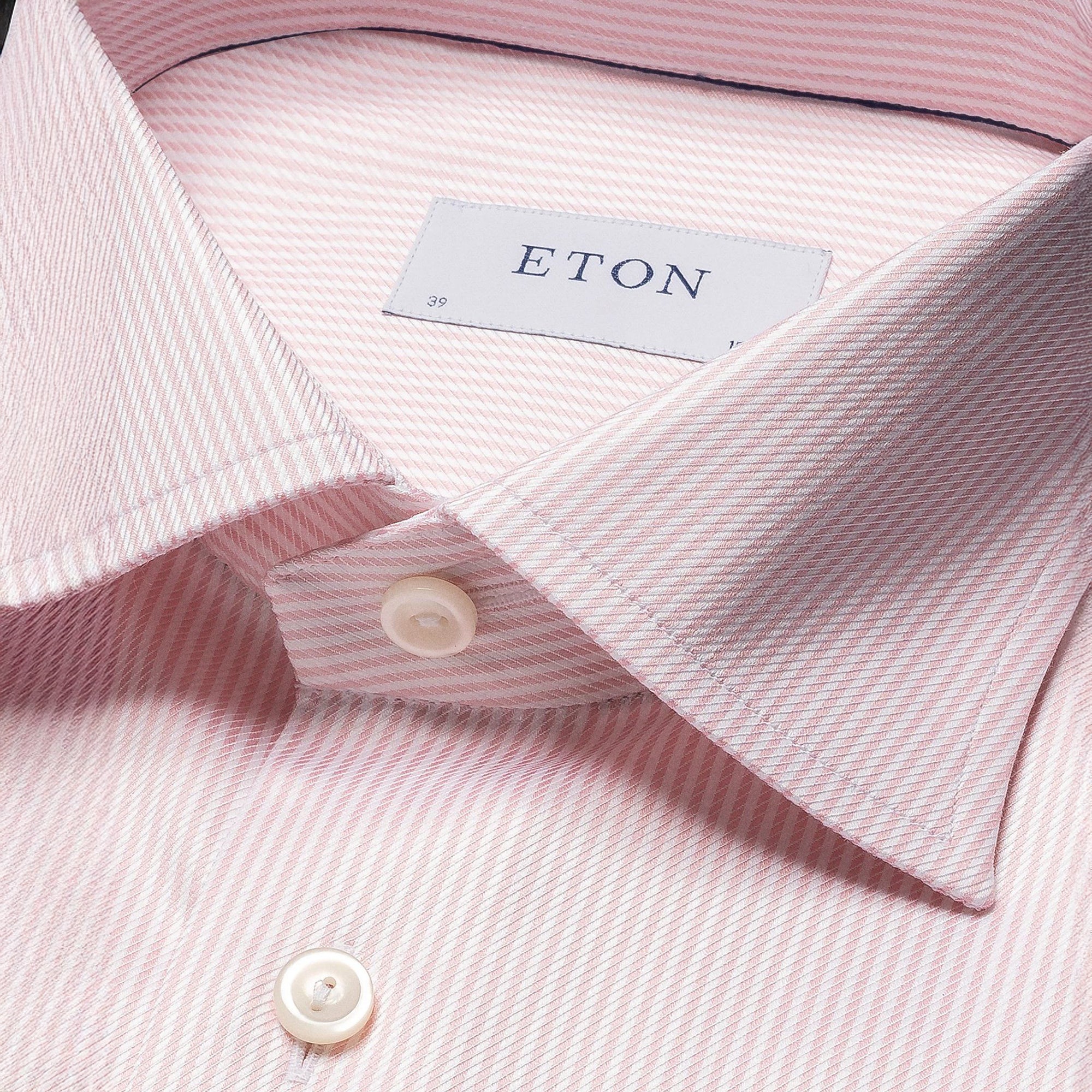 Pink Striped Cotton-Tencel Contemporary Fit Shirt - ETON - Image 3