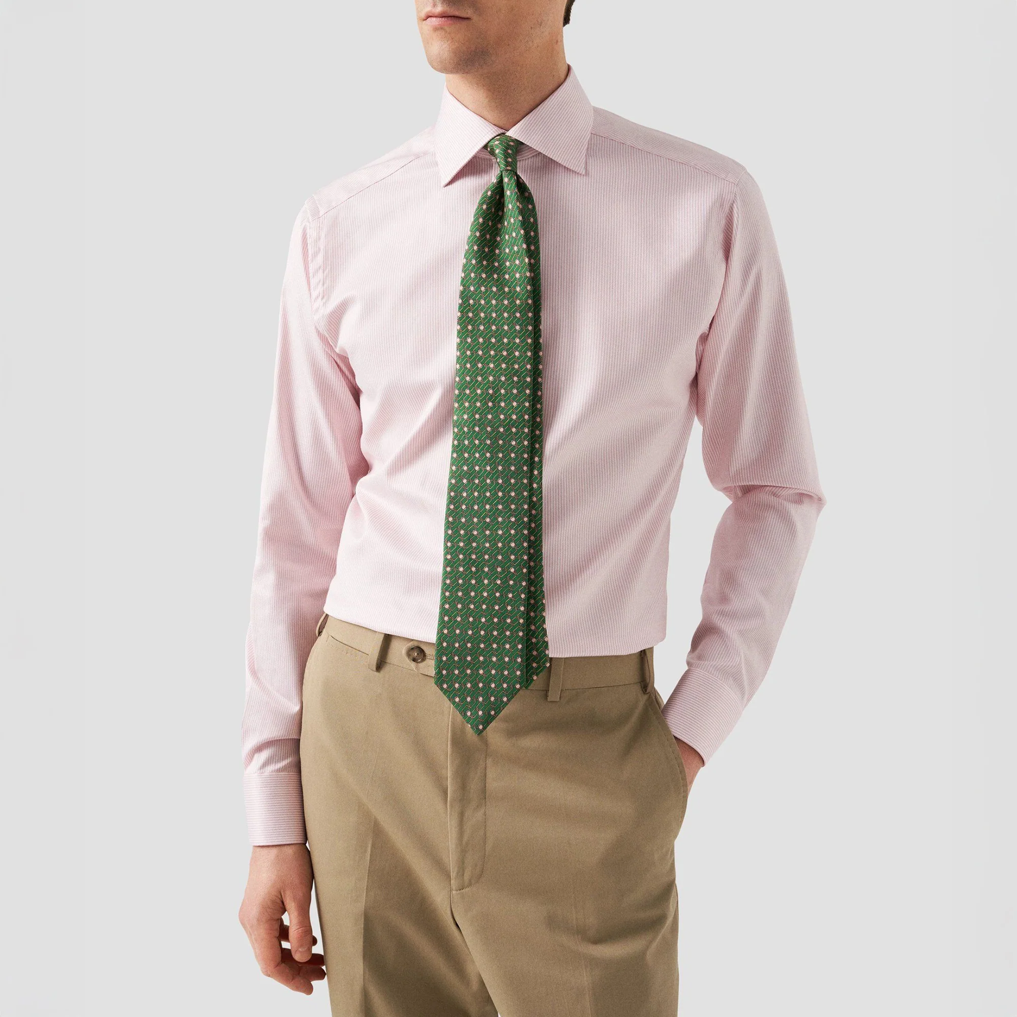 Pink Striped Cotton-Tencel Contemporary Fit Shirt - ETON - Image 8