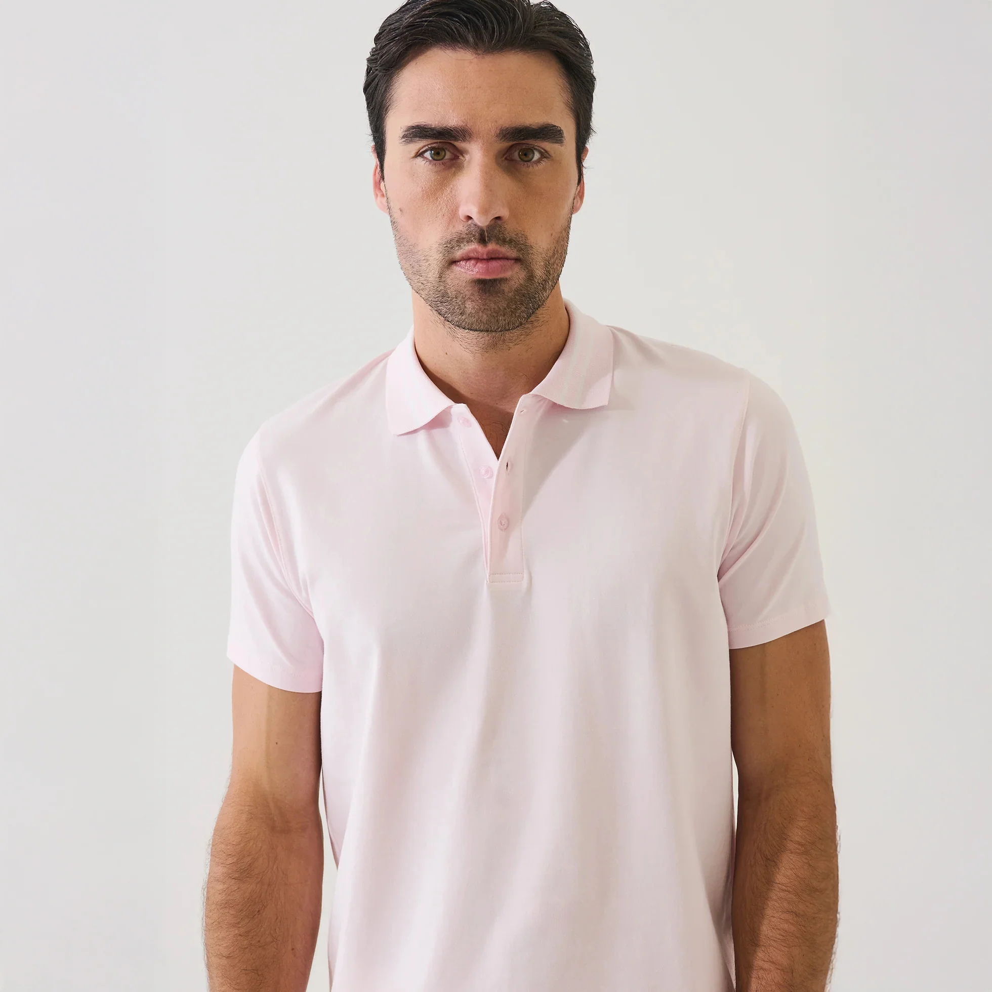 Pixie Pink Tipped Iconic Pima Cotton Stretch Button Polo Shirt - Patrick Assaraf - Image 2