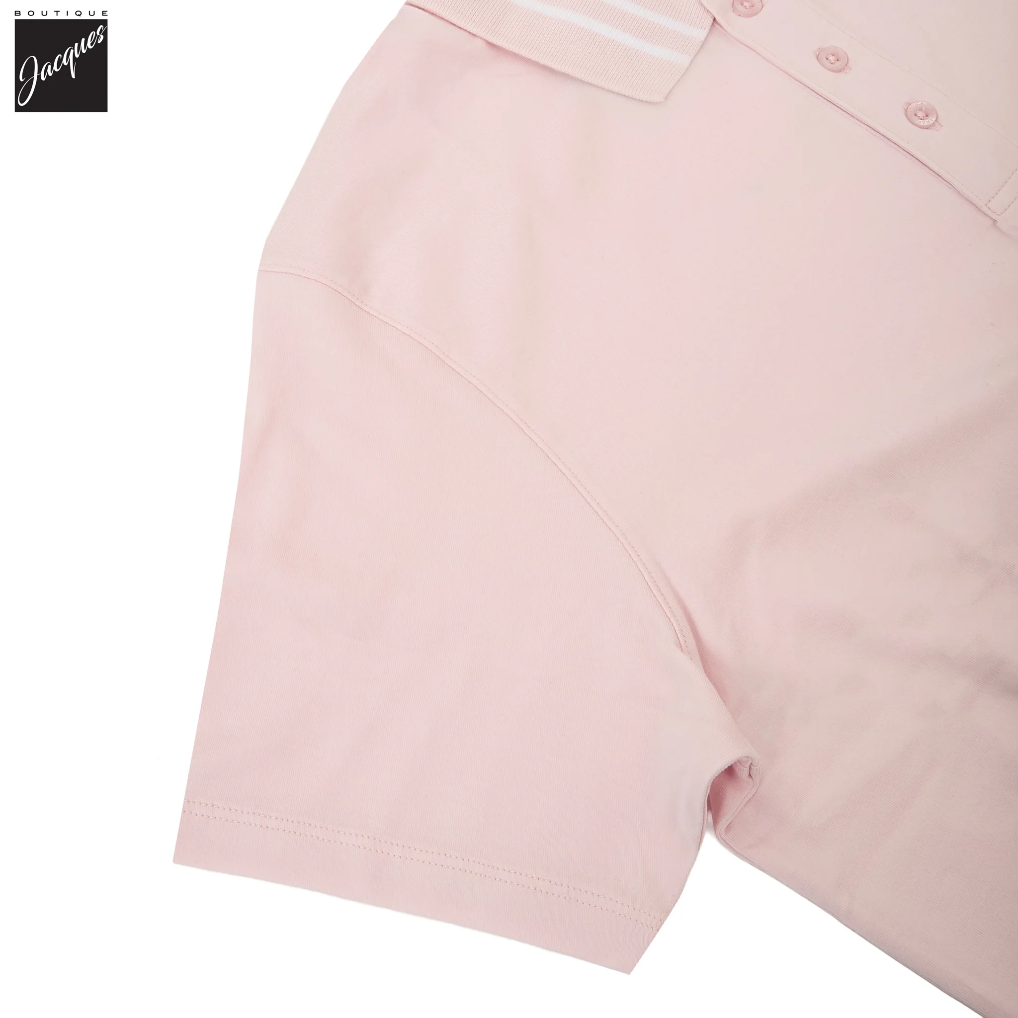 Pixie Pink Tipped Iconic Pima Cotton Stretch Button Polo Shirt - Patrick Assaraf - Image 6