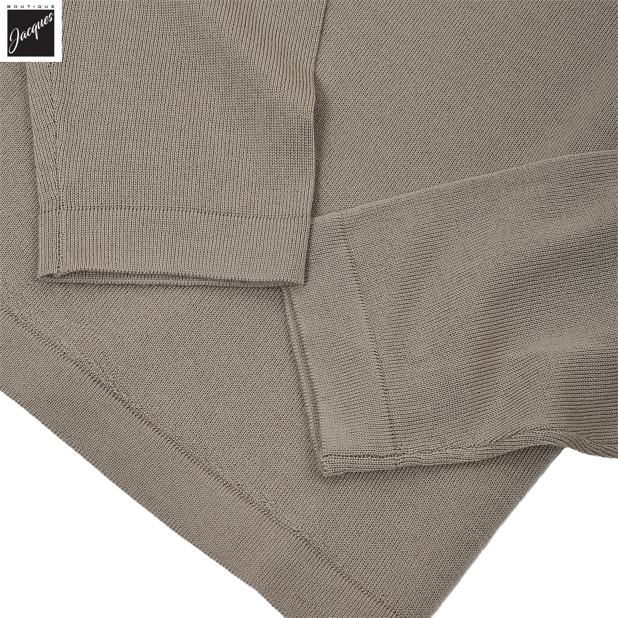 Putty Extra-Fine Merino Crew Neck Sweater - Patrick Assaraf - Image 3