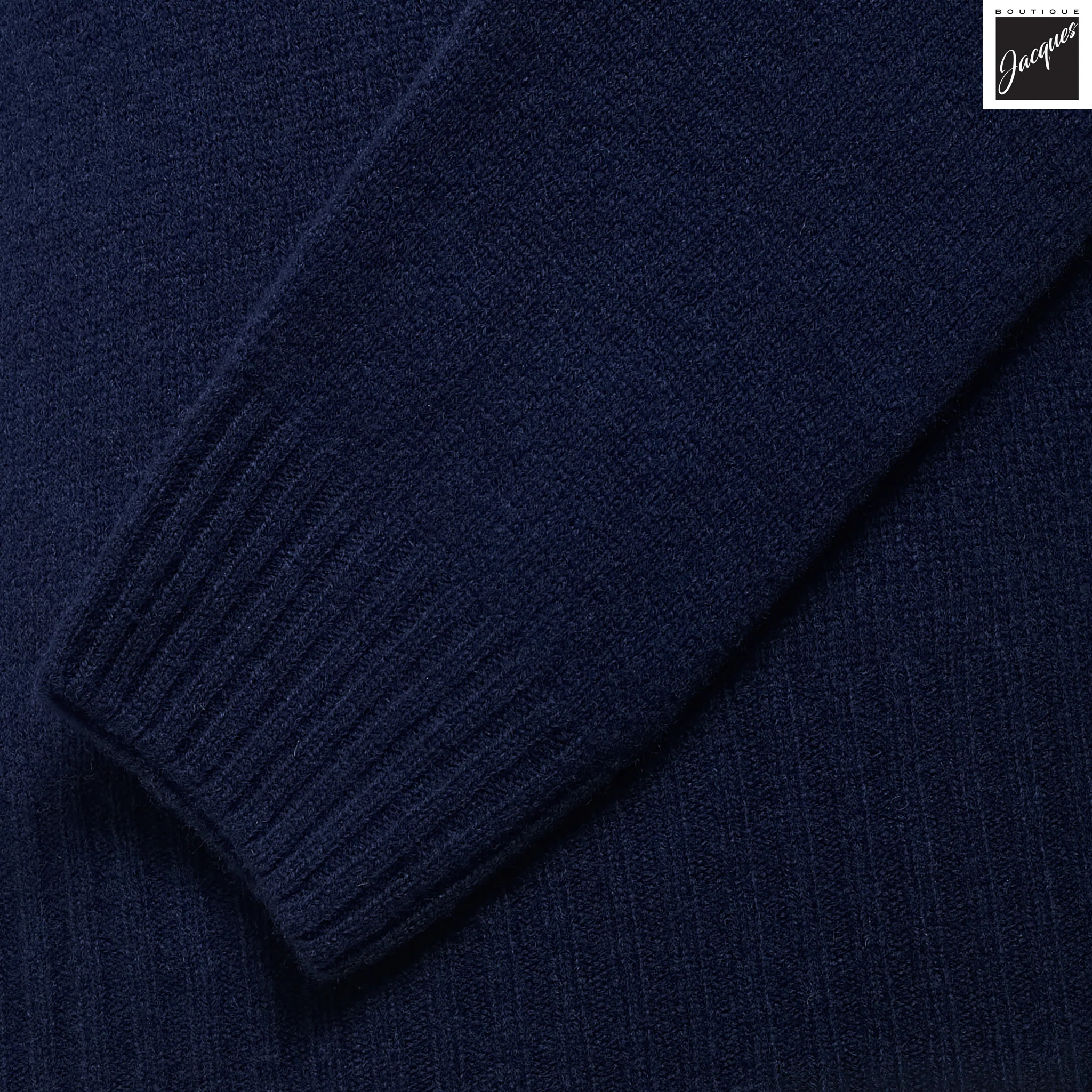 Royal Blue Extra-Fine Air Wool Half Zip Sweater - Fradi - Image 5