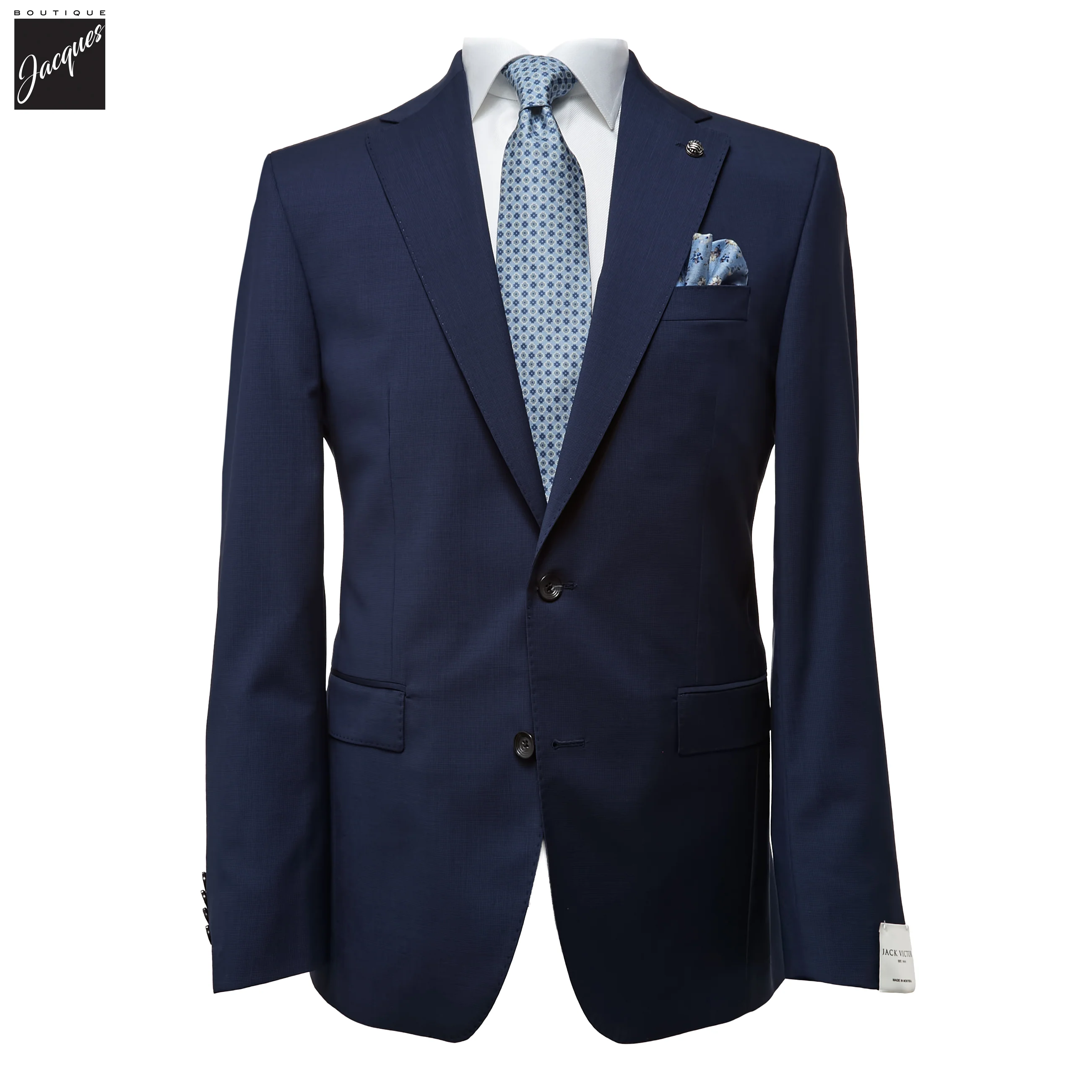 Royal Blue Neat Esprit Modern Fit Super 100s Wool Suit - Jack Victor