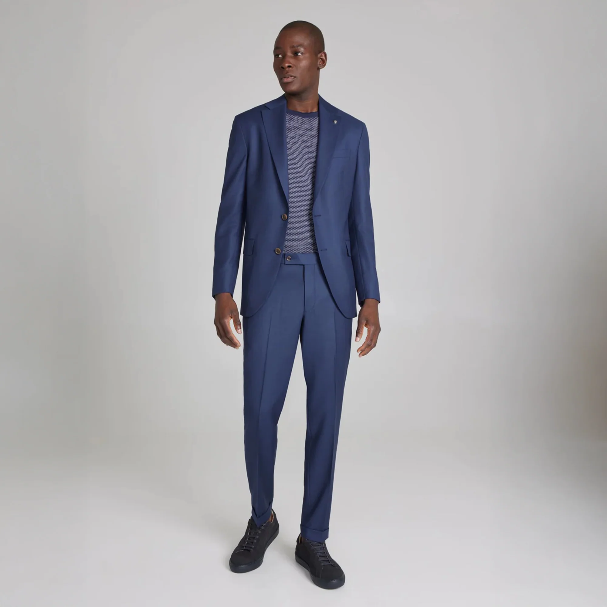 Royal Blue Solid Super 120s Wool Dean Contemporary Trim Fit Suit - Jack Victor - Image 2