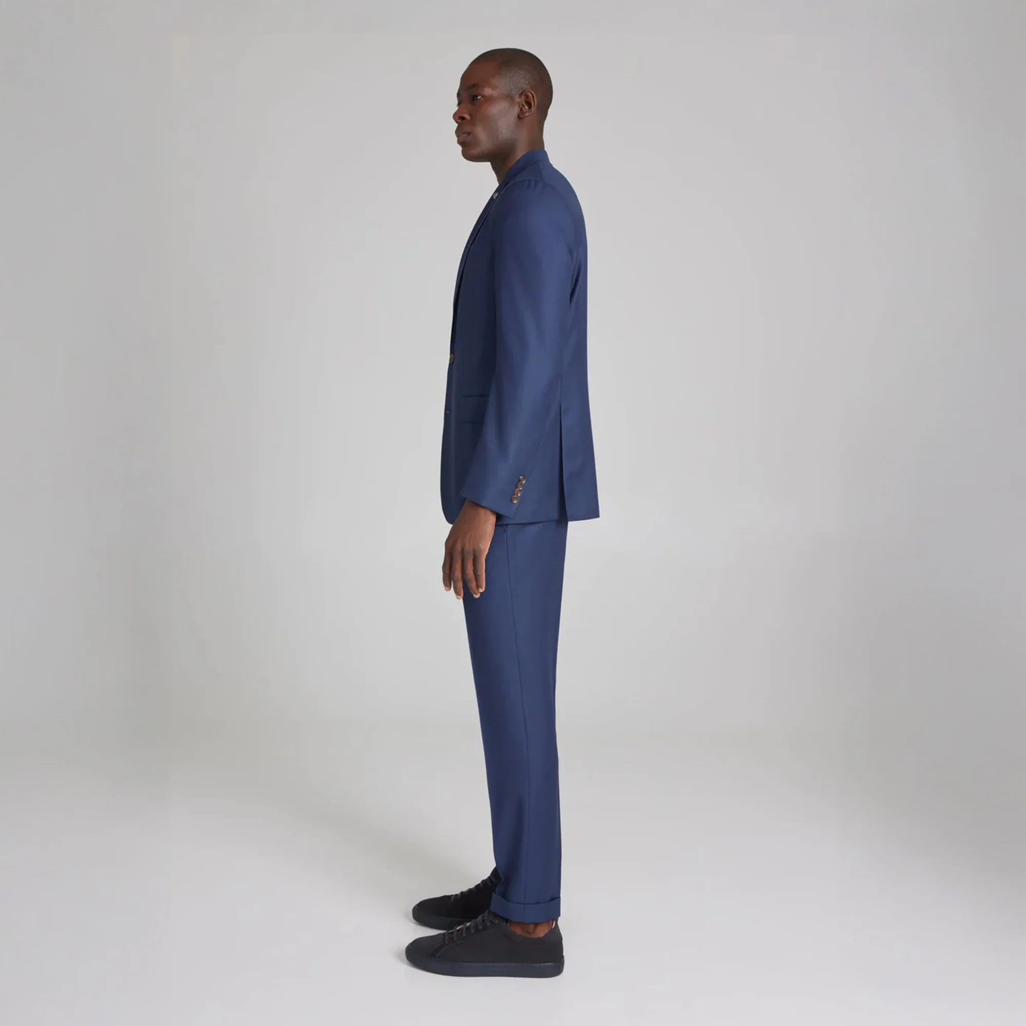 Royal Blue Solid Super 120s Wool Dean Contemporary Trim Fit Suit - Jack Victor - Image 3