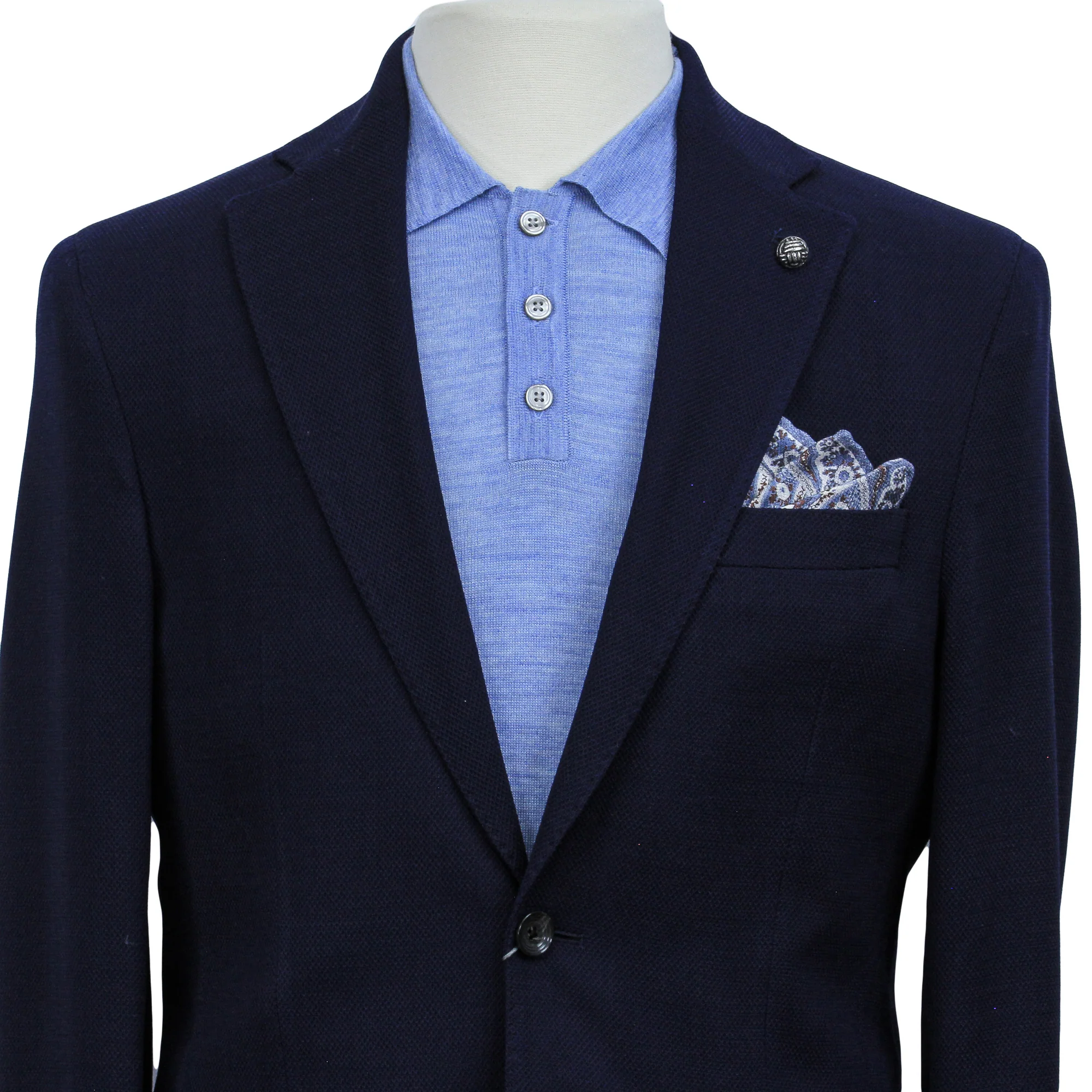 Royal Blue Textured Wool-Cashmere Hampton Contemporary Fit Sport Jacket - Jack Victor - Image 3
