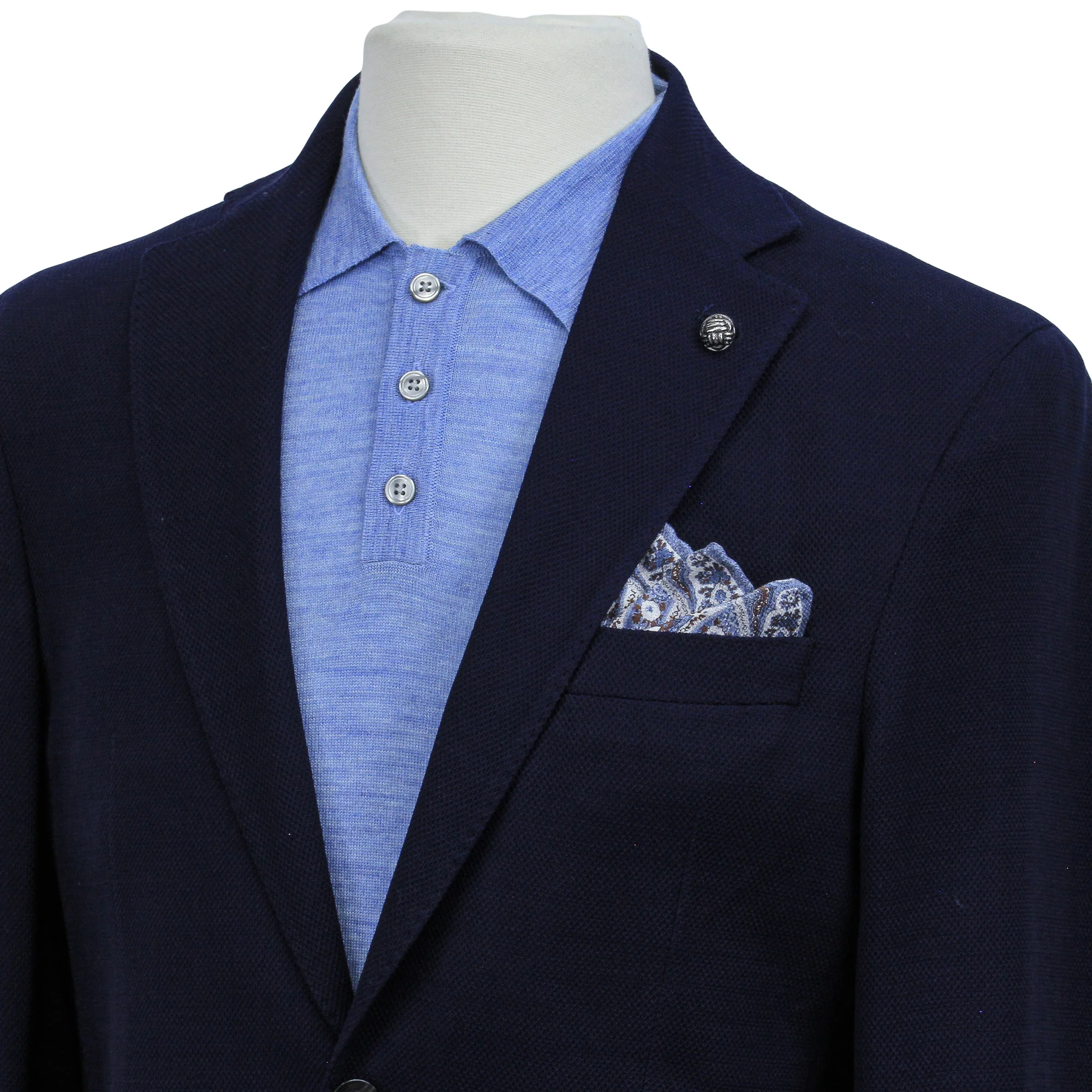 Royal Blue Textured Wool-Cashmere Hampton Contemporary Fit Sport Jacket - Jack Victor - Image 4