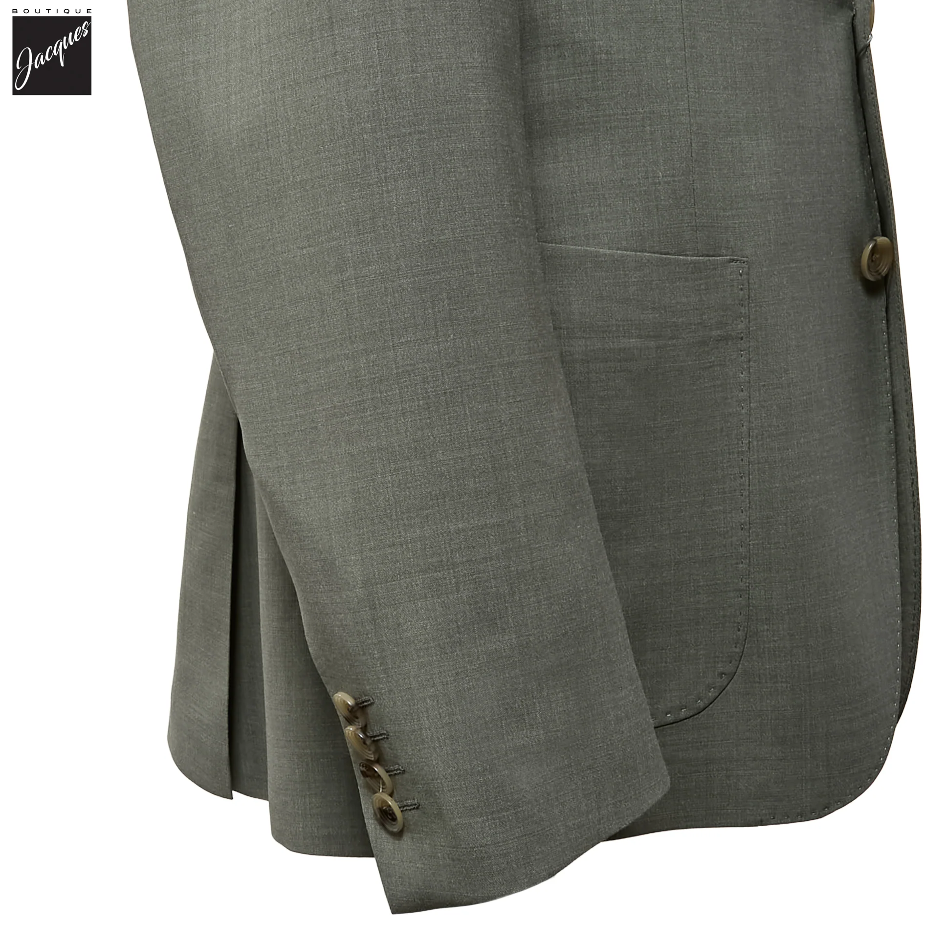 Sage Green Solid Wool-Stretch Marco Contemporary Fit Suit - Jack Victor - Image 3