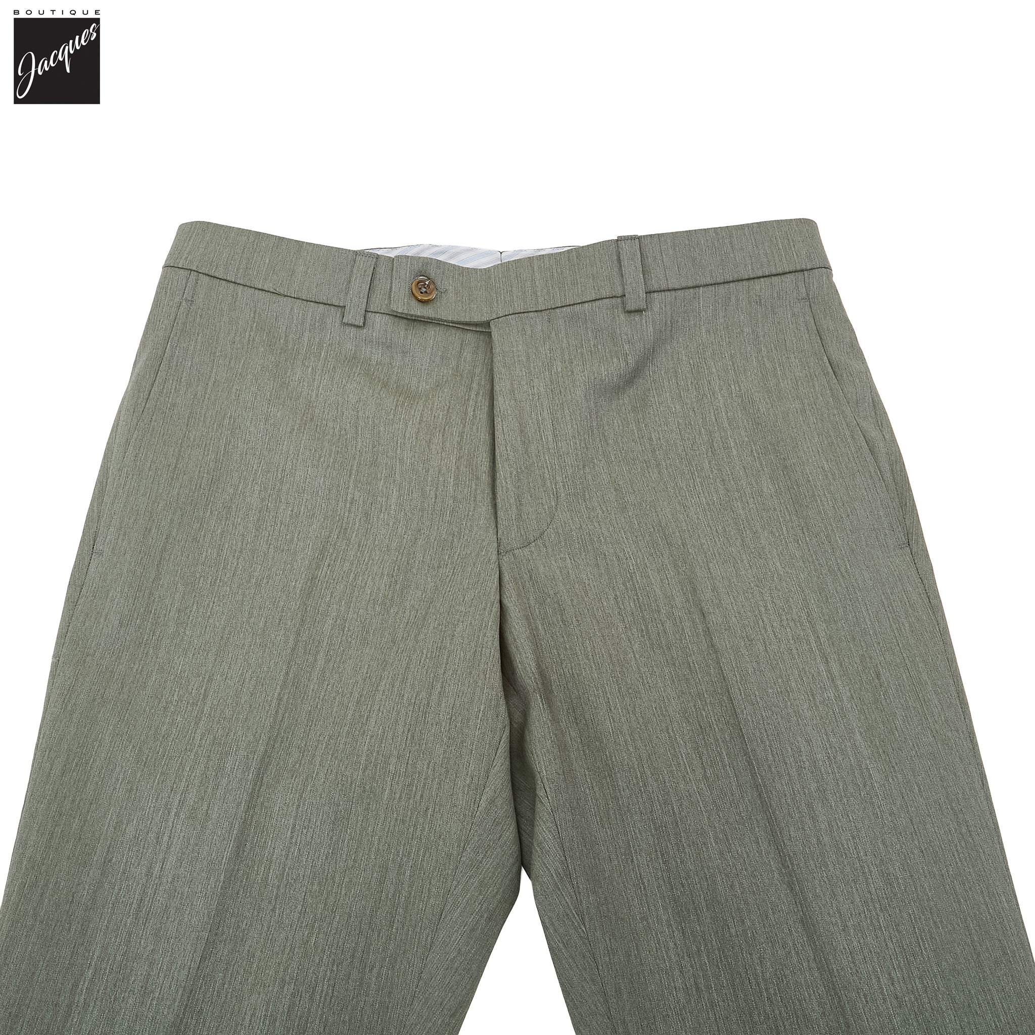Sage Green Wool Stretch Pablo Modern Fit Dress Pants - Jack Victor - Image 3