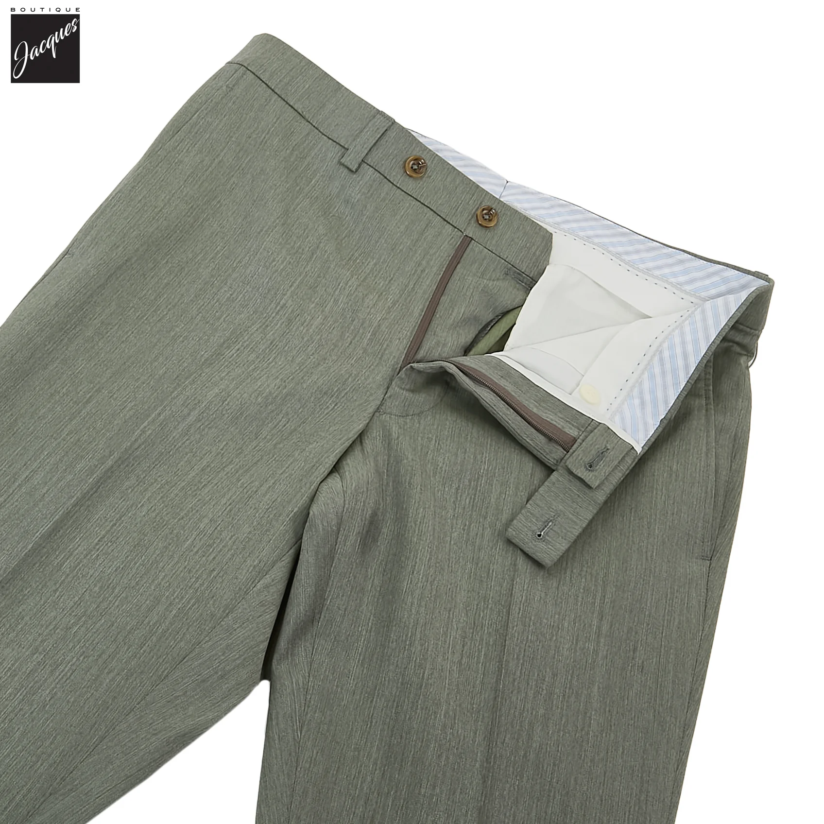 Sage Green Wool Stretch Pablo Modern Fit Dress Pants - Jack Victor - Image 4
