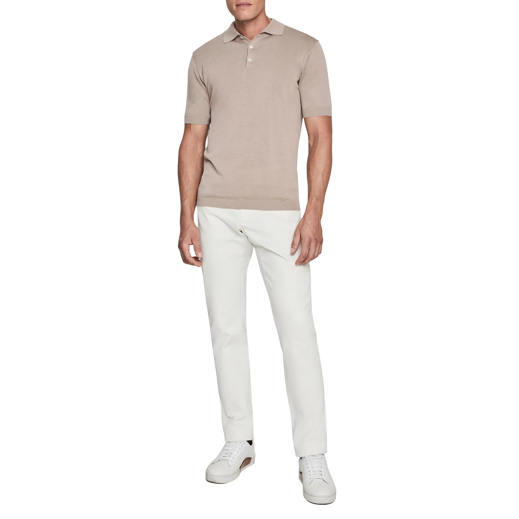 Sand Cotton Silk Tupper Knit Polo - Jack Victor - Image 2