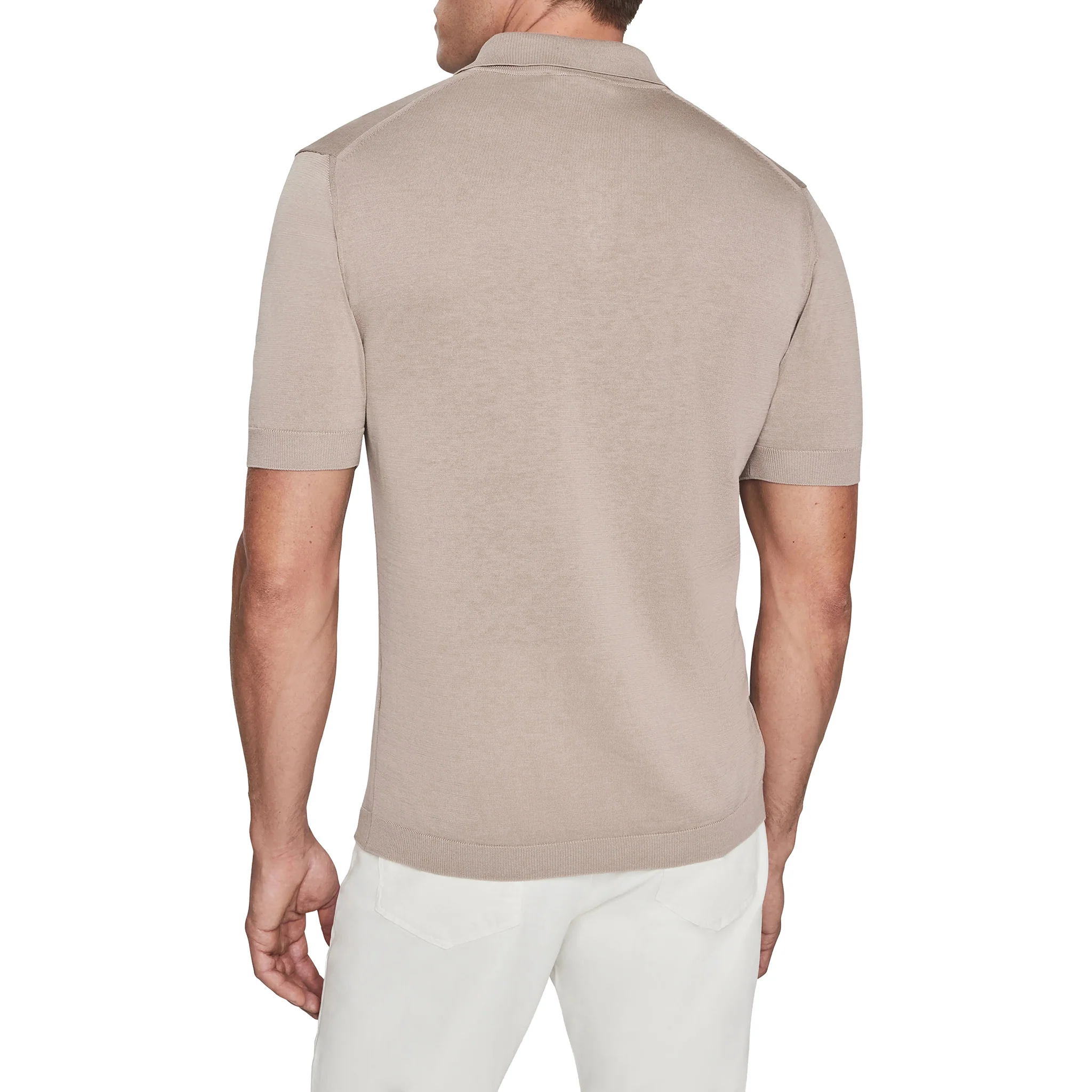Sand Cotton Silk Tupper Knit Polo - Jack Victor - Image 4