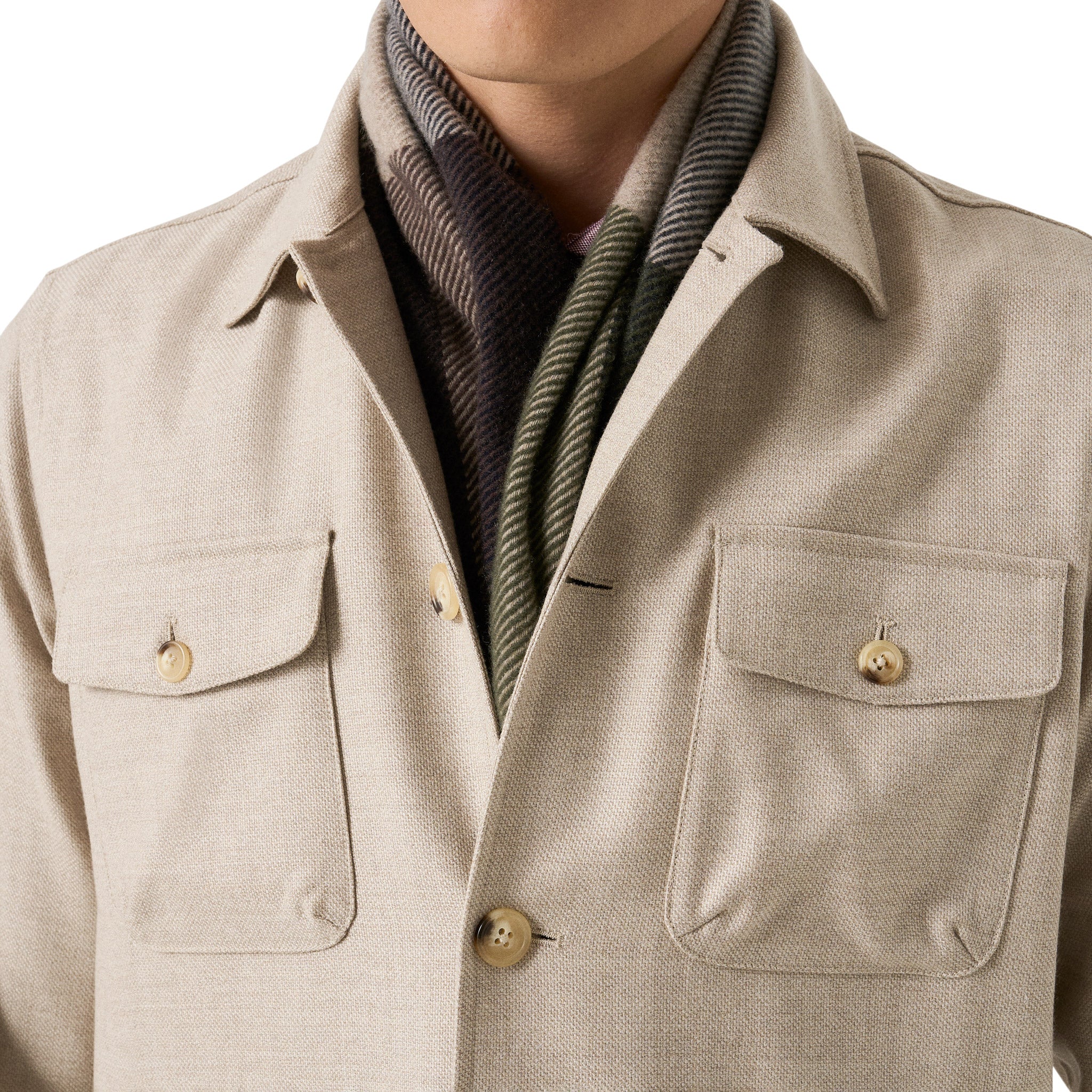 Sand Four Pocket Wool-Cashmere Overshirt - ETON - Image 4