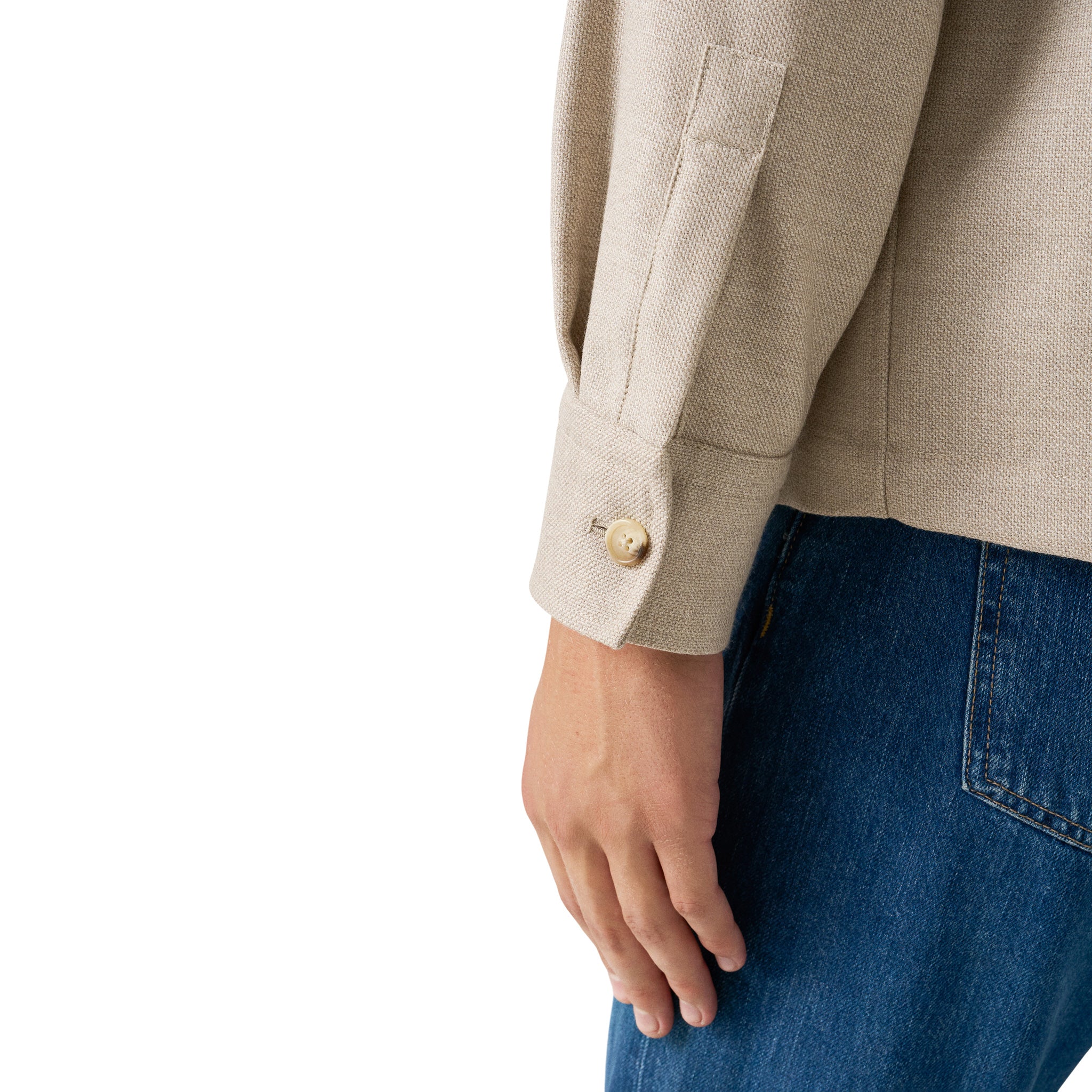Sand Four Pocket Wool-Cashmere Overshirt - ETON - Image 6
